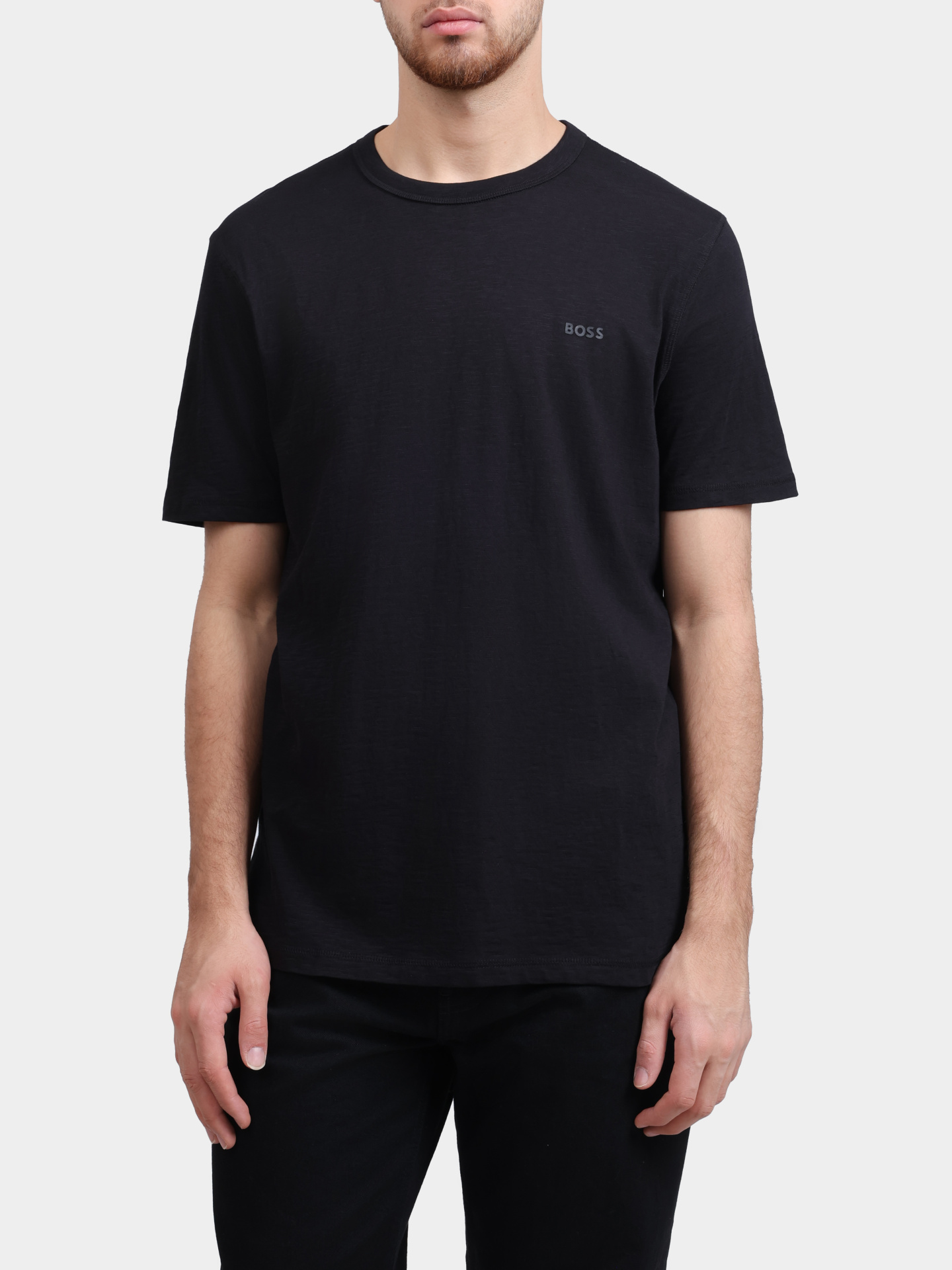 Футболка Boss Orange Tegood 10240843 01 50508243 001 черная мужская с маленьким логотипом  — купить в интернет-магазине Verdistore