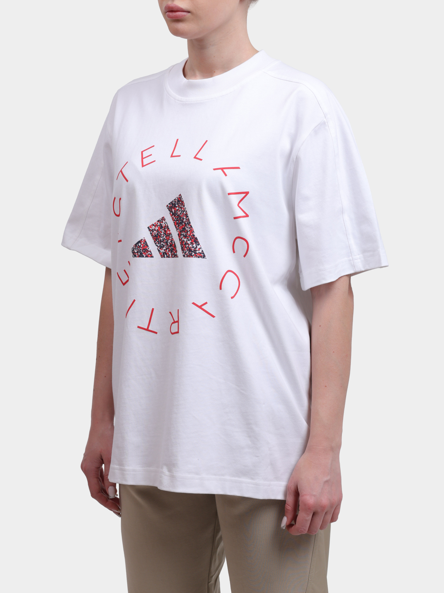 Футболка JG0975 Adidas by Stella McCartney белая женская с принтом — купить в интернет-магазине Verdistore