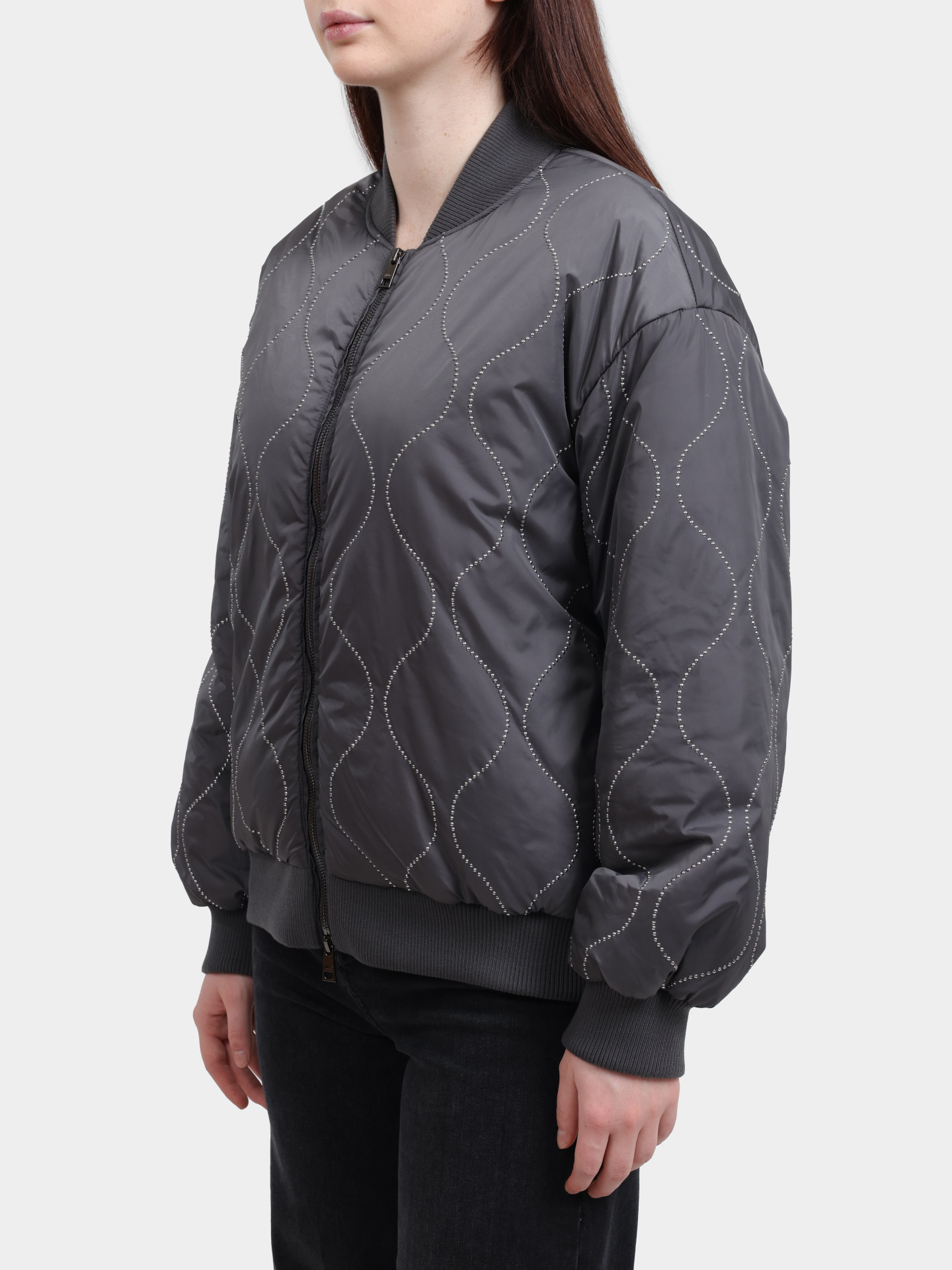 Бомбер Liu-Jo CF5237 T2802 09001 серый женский — купить в интернет-магазине Verdistore