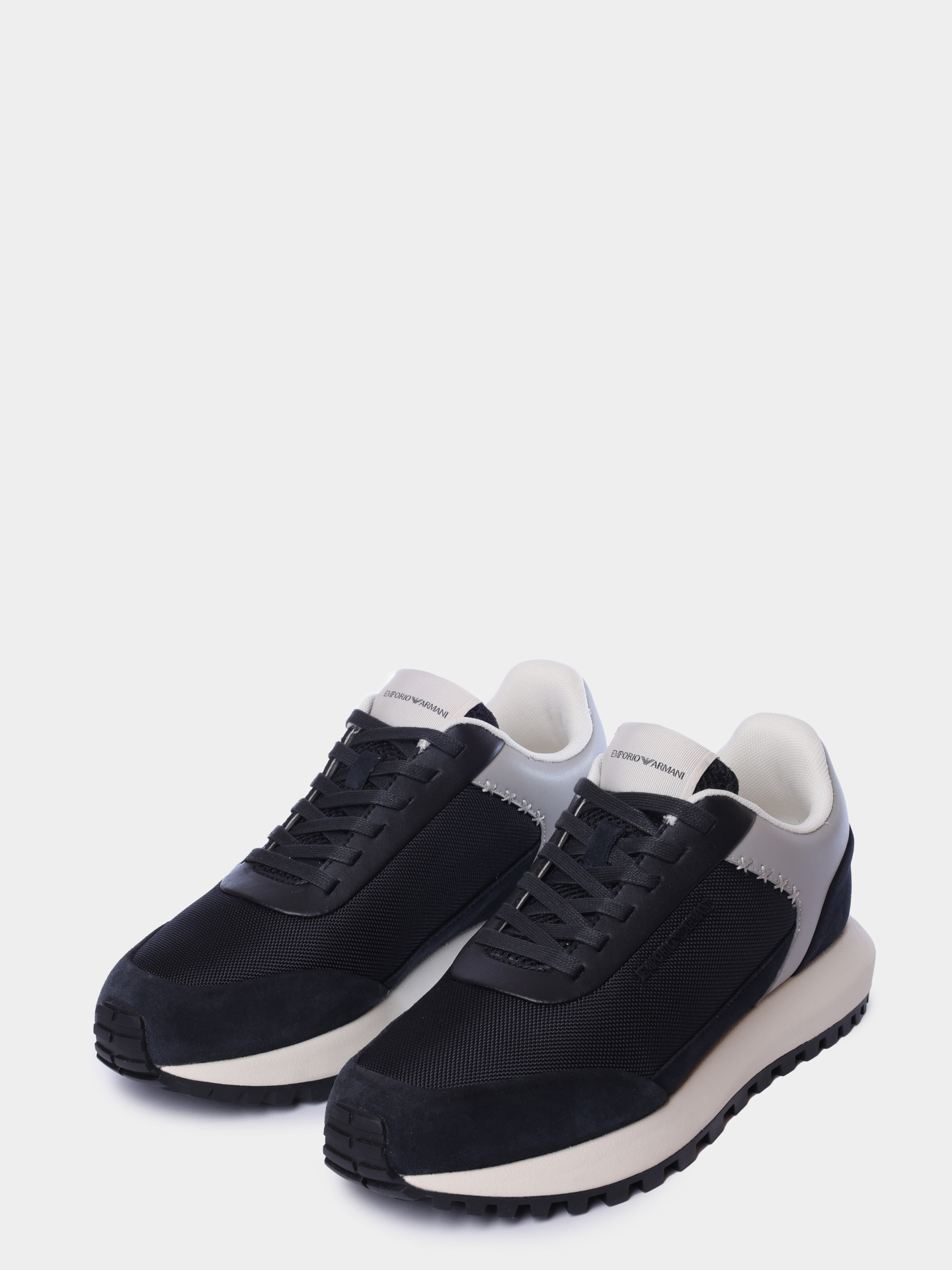 Кроссовки Emporio Armani EM004839 AF24321 MB617 черные мужские комбинированные  — купить в интернет-магазине Verdistore
