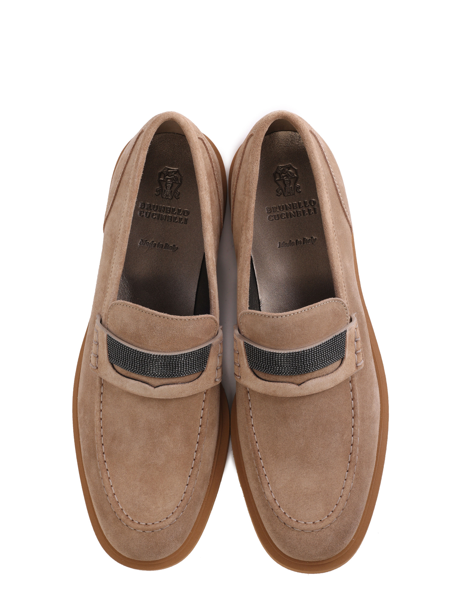 Лоферы Brunello Cucinelli MZSFGB1120 C8491 коричневые женские из замши — купить в интернет-магазине Verdistore