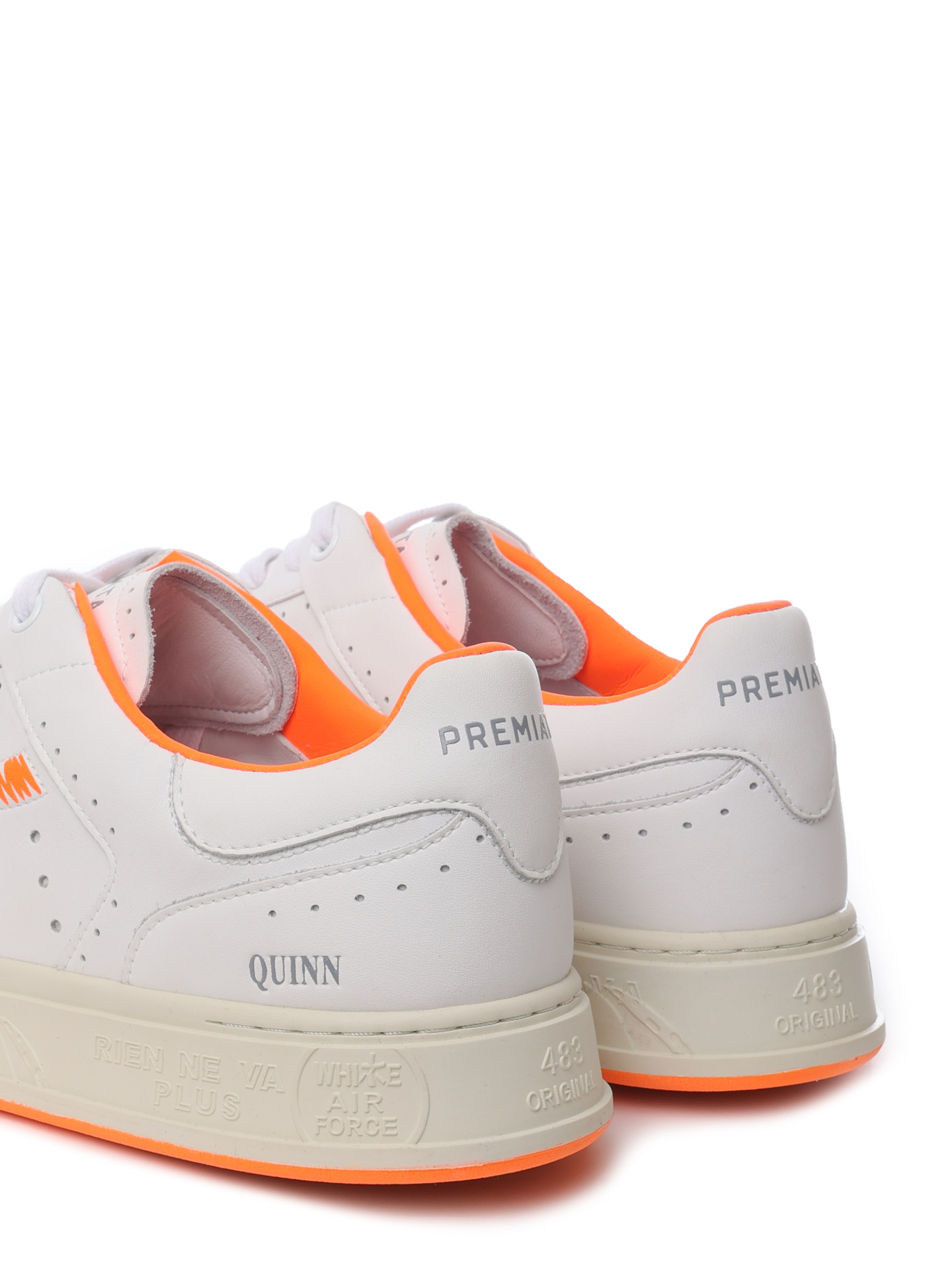 Кеды белые с оранжевыми вставками п бокам и на подошве — купить в интернет-магазине Verdistore