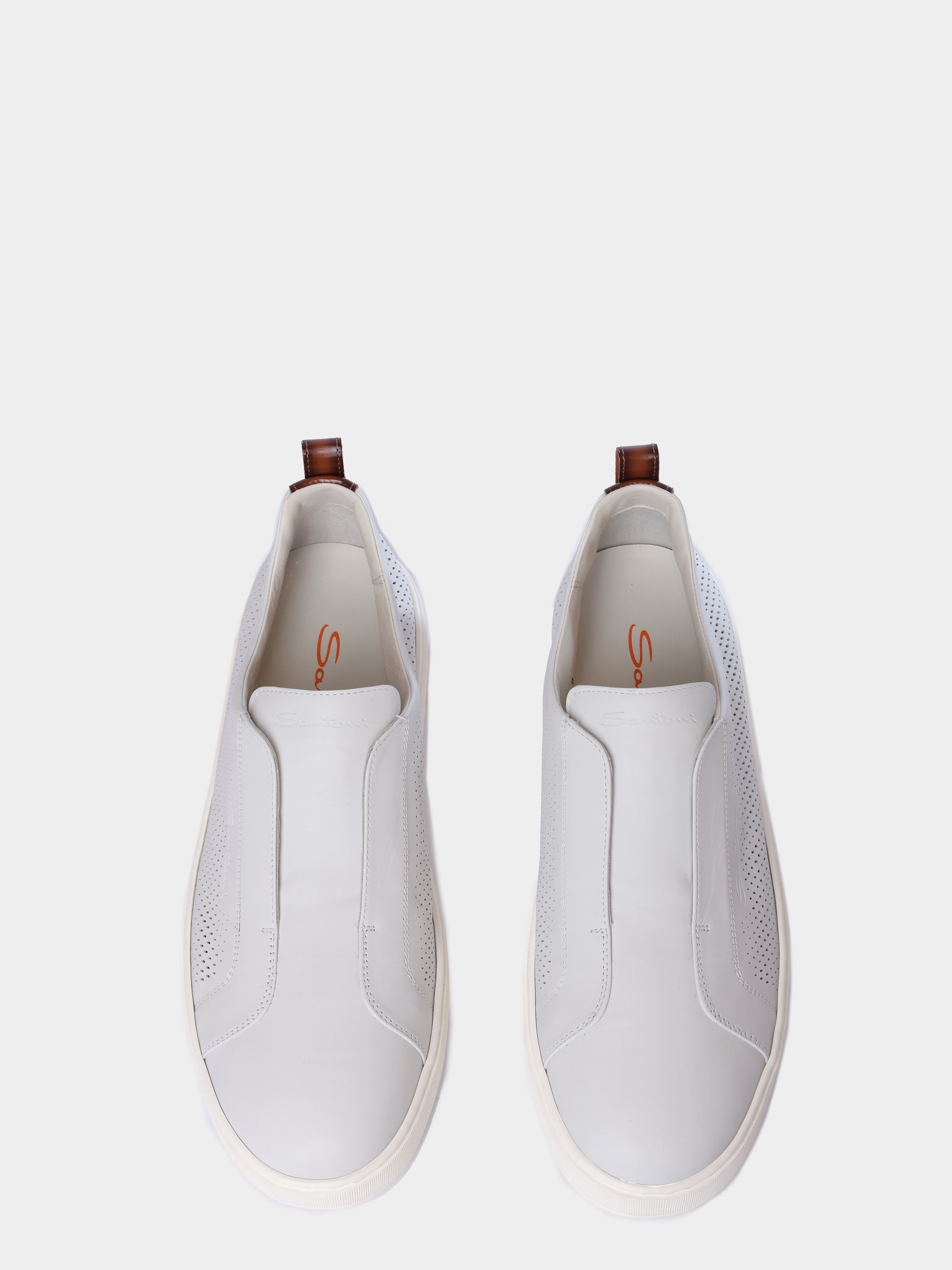 Кеды Santoni MBCG22181BARTFIDI80 кожаные мужские с перфорацией — купить в интернет-магазине Verdistore