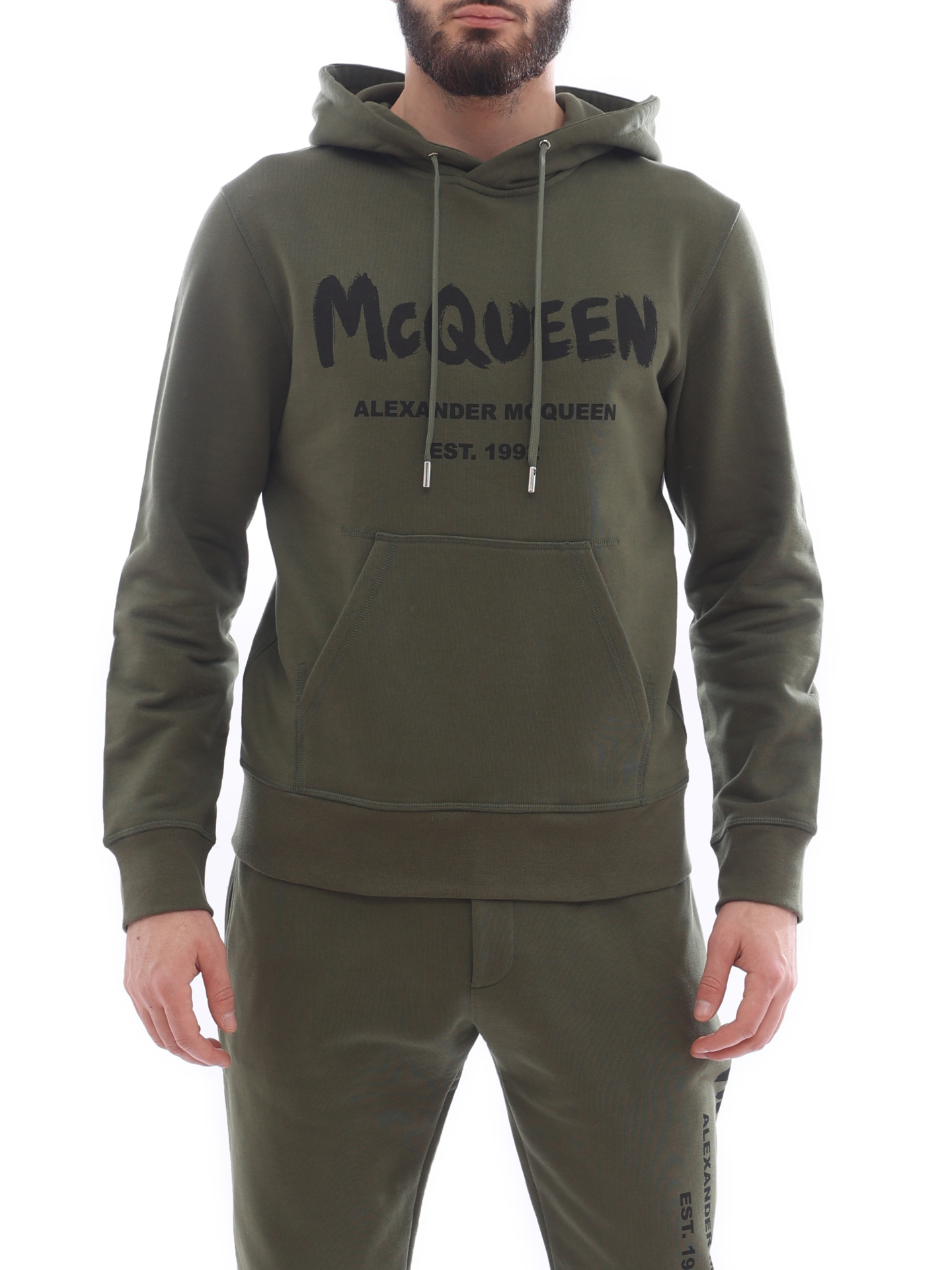 Толстовка Alexander McQueen 688715 QSZ81 0904 хаки мужская — купить в интернет-магазине Verdistore