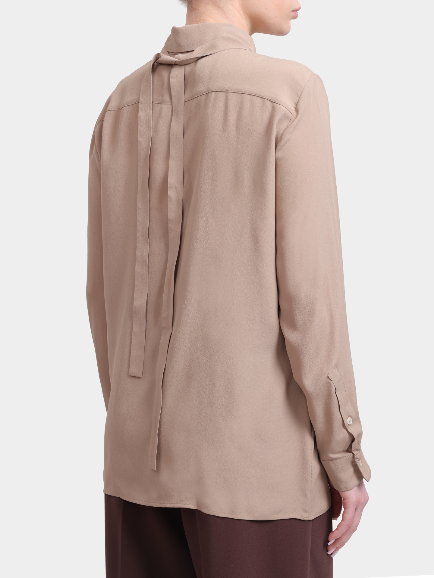 Блуза Marella MLLCALCA 002 бежевая женская с объемным цветком на вороте — купить в интернет-магазине Verdistore