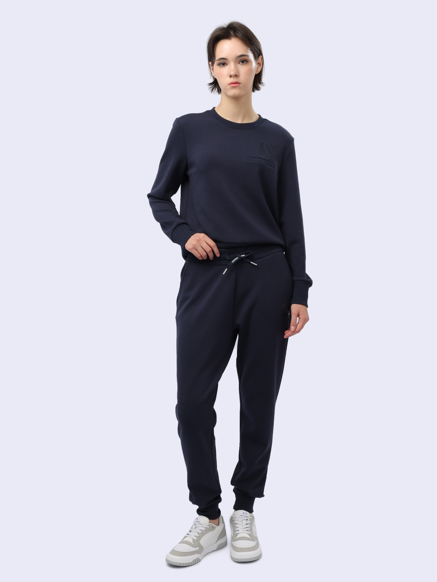 Брюки спортивные Armani Exchange 3DYP79 YJEPZ 1593 синие женские — купить в интернет-магазине Verdistore