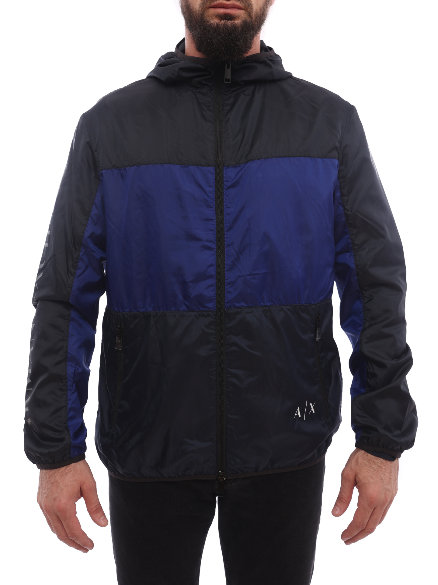 Куртка Armani Exchange 3KZB30 ZNJLZ 05DM комбинированная мужская с капюшоном — купить в интернет-магазине Verdistore