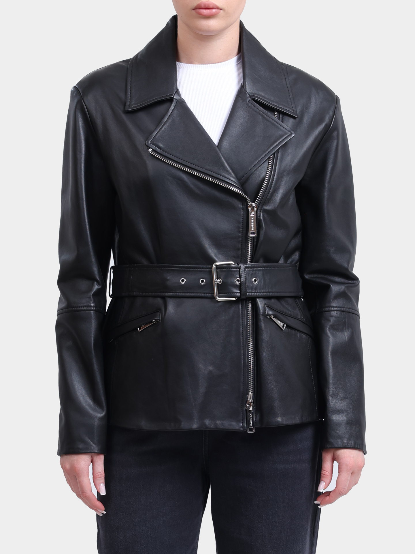Куртка MARELLA MLSNEGOZI 001 черная с поясом женская — купить в интернет-магазине Verdistore