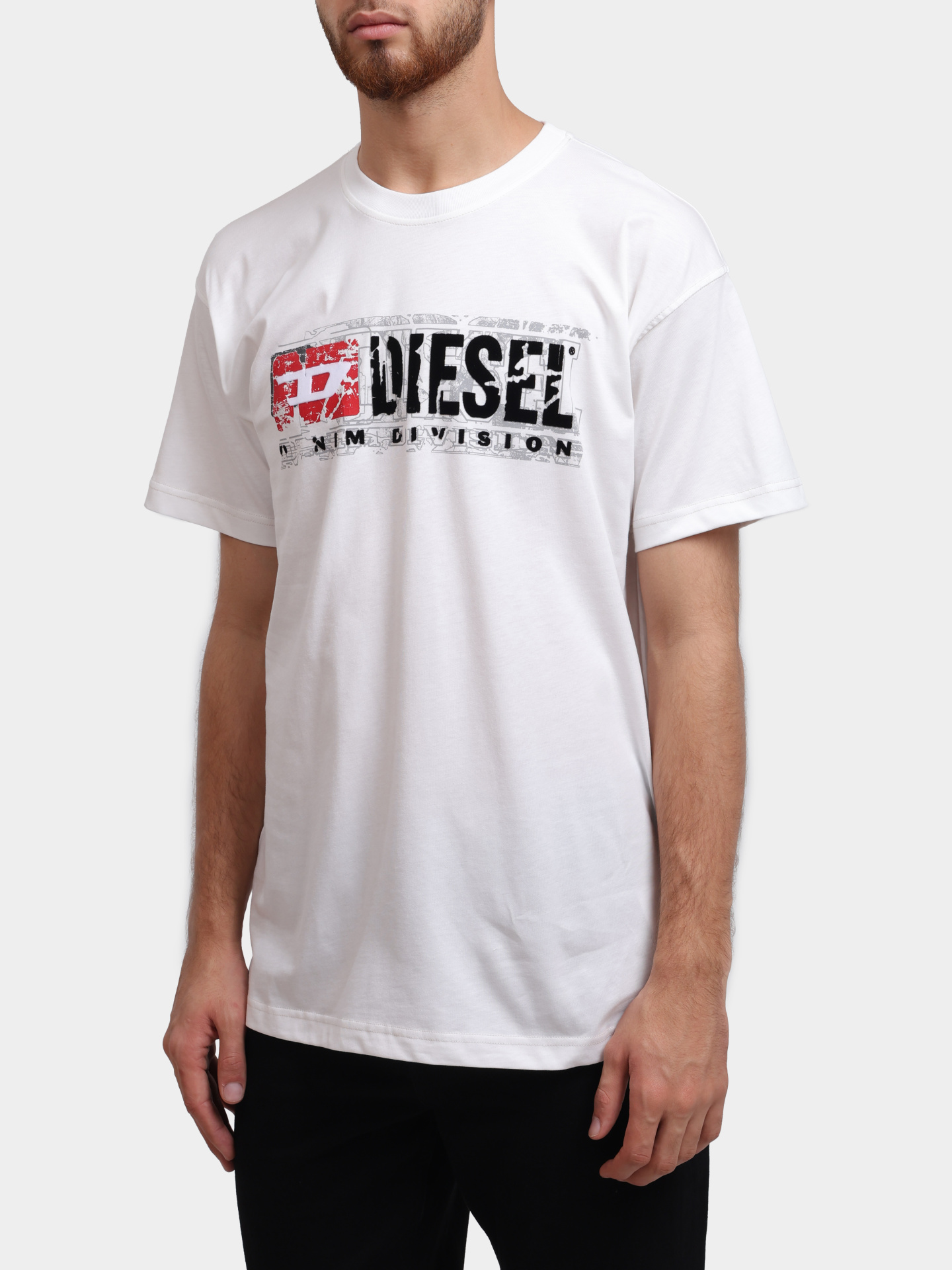 Футболка Diesel A194360PLAT141 хлопковая мужская с логотипом — купить в интернет-магазине Verdistore