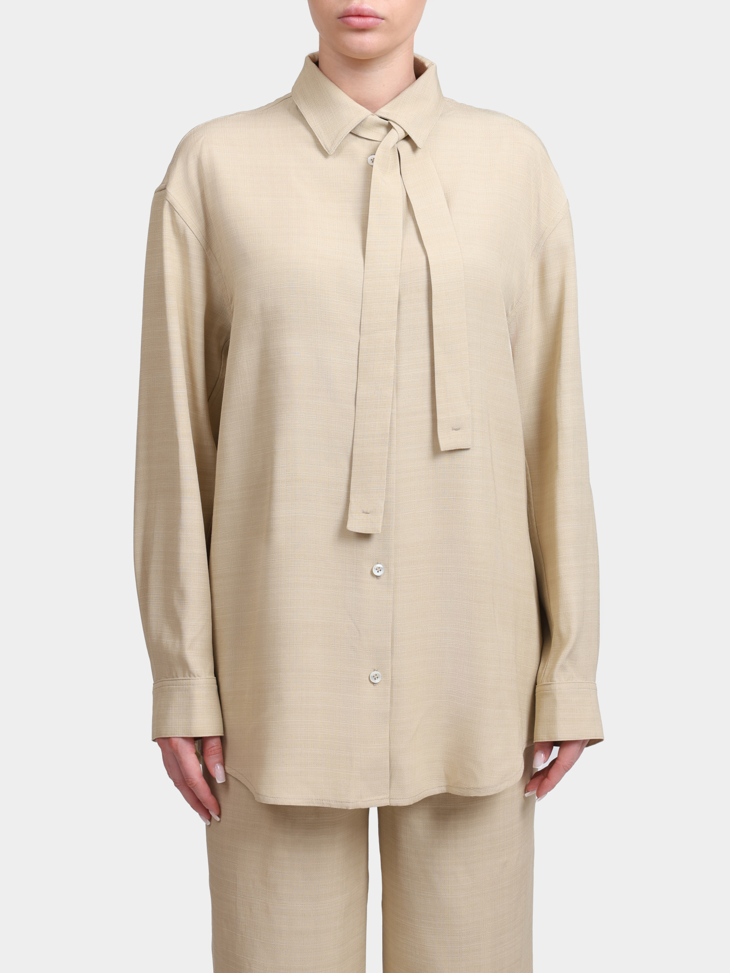 Блуза Herno CM000039D 12876 2000 бежевая женская свободного кроя — купить в интернет-магазине Verdistore