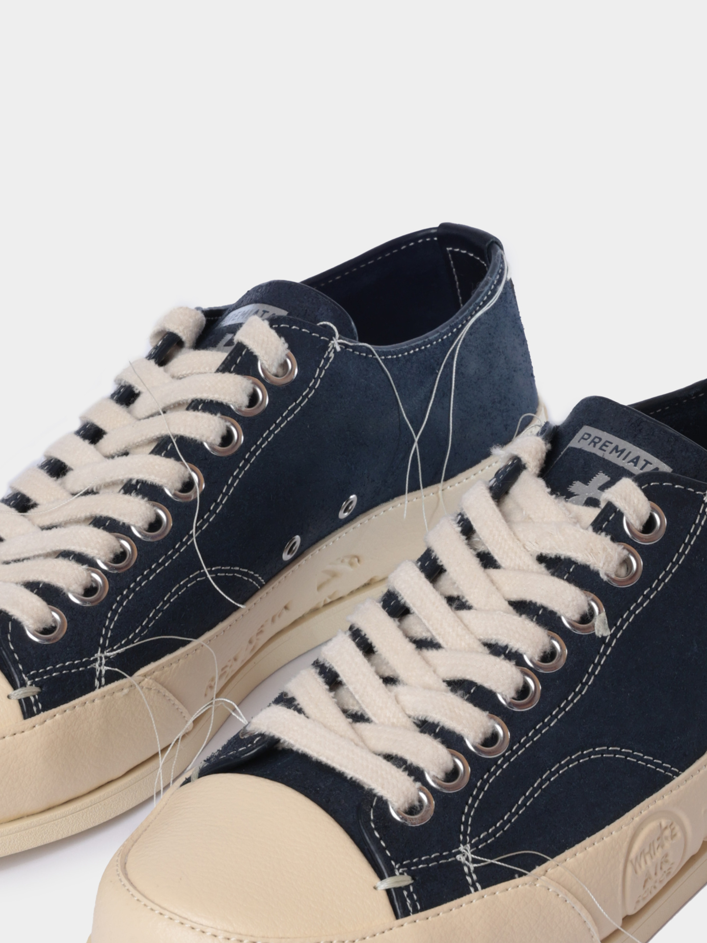 Кеды Premiata Sport VINCE015 NAVY темно-синие мужские на белой высокой подошве — купить в интернет-магазине Verdistore