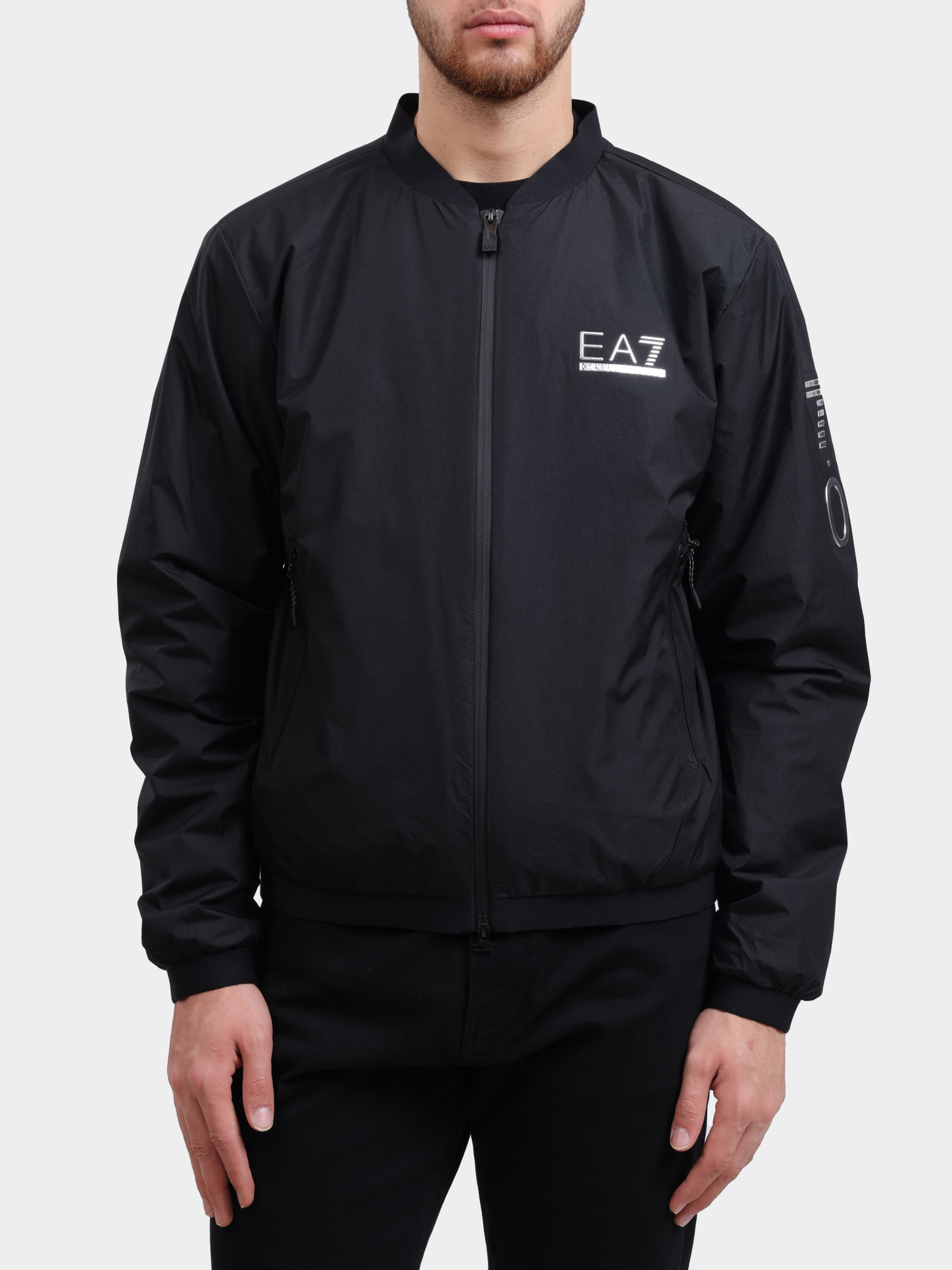 Ветровка EA7 6RPB12 PN4UZ черная мужская на молнии — купить в интернет-магазине Verdistore