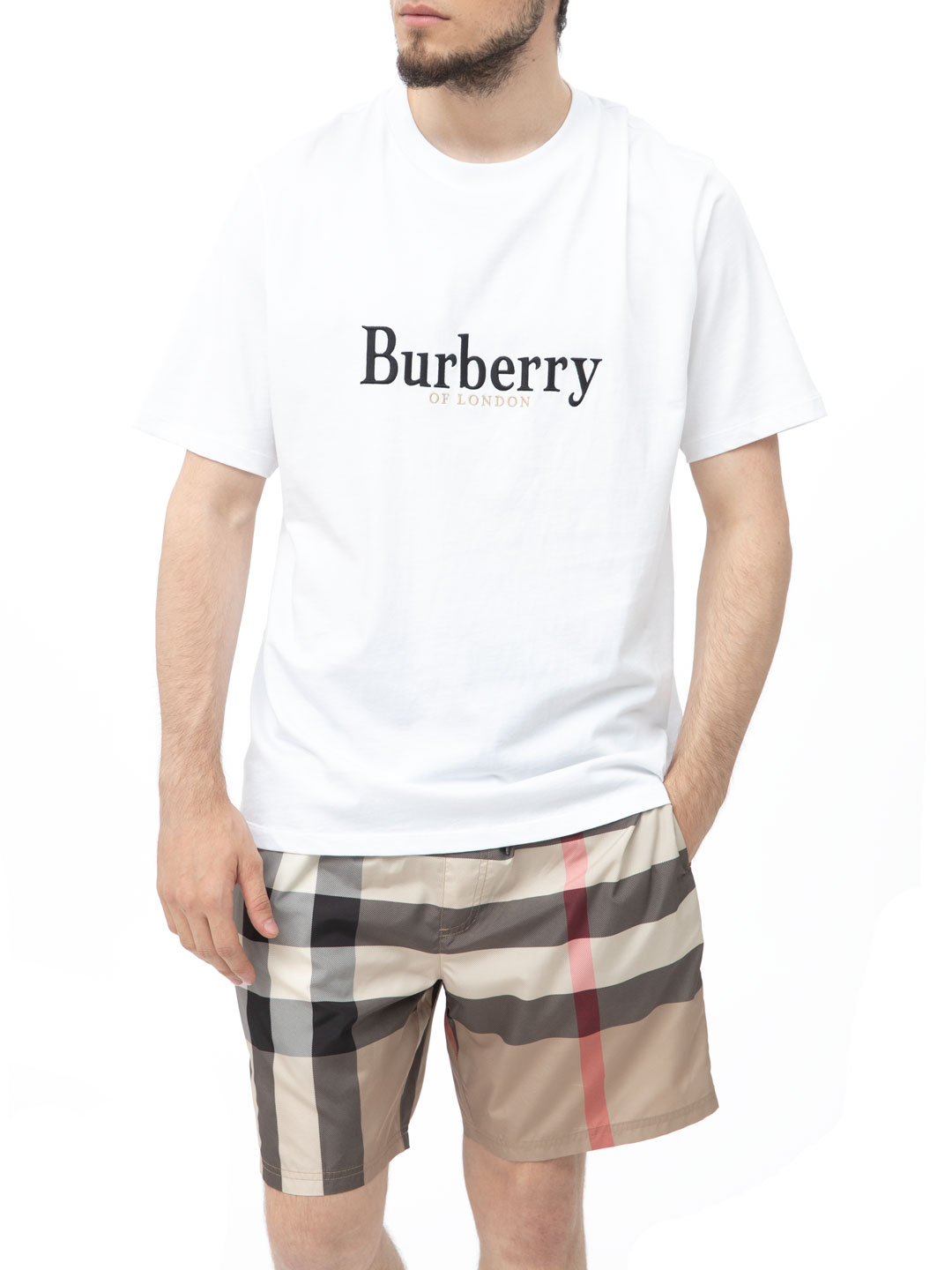 Шорты Burberry 8017294 бежевые мужские в клетку — купить в интернет-магазине Verdistore