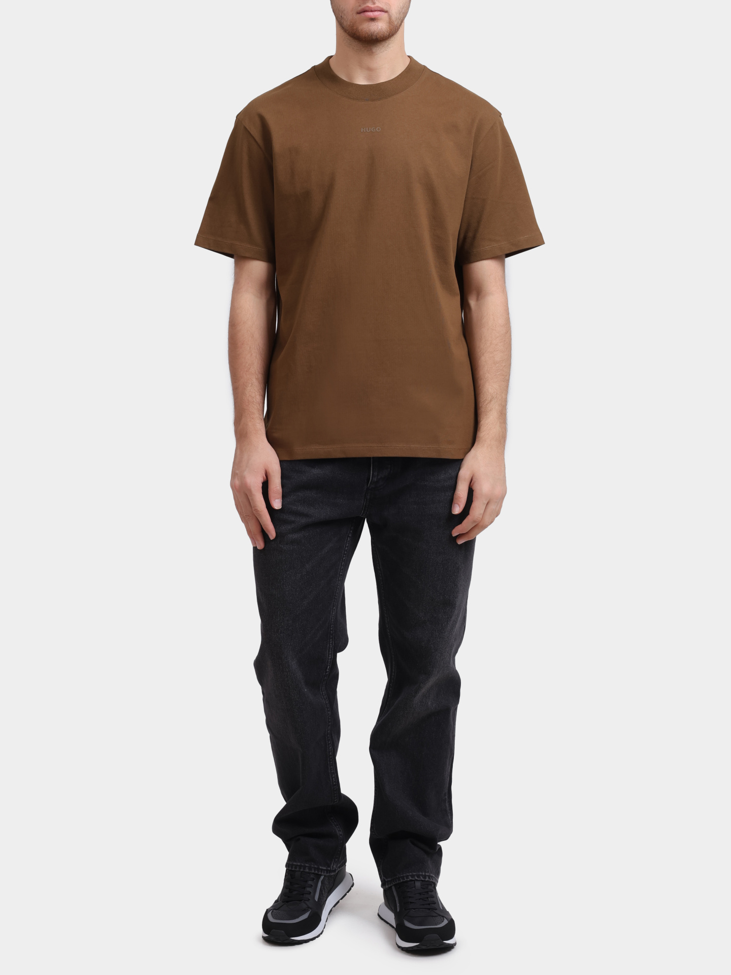 Футболка Hugo Dapolino 10248326 мужская коричневая — купить в интернет-магазине Verdistore