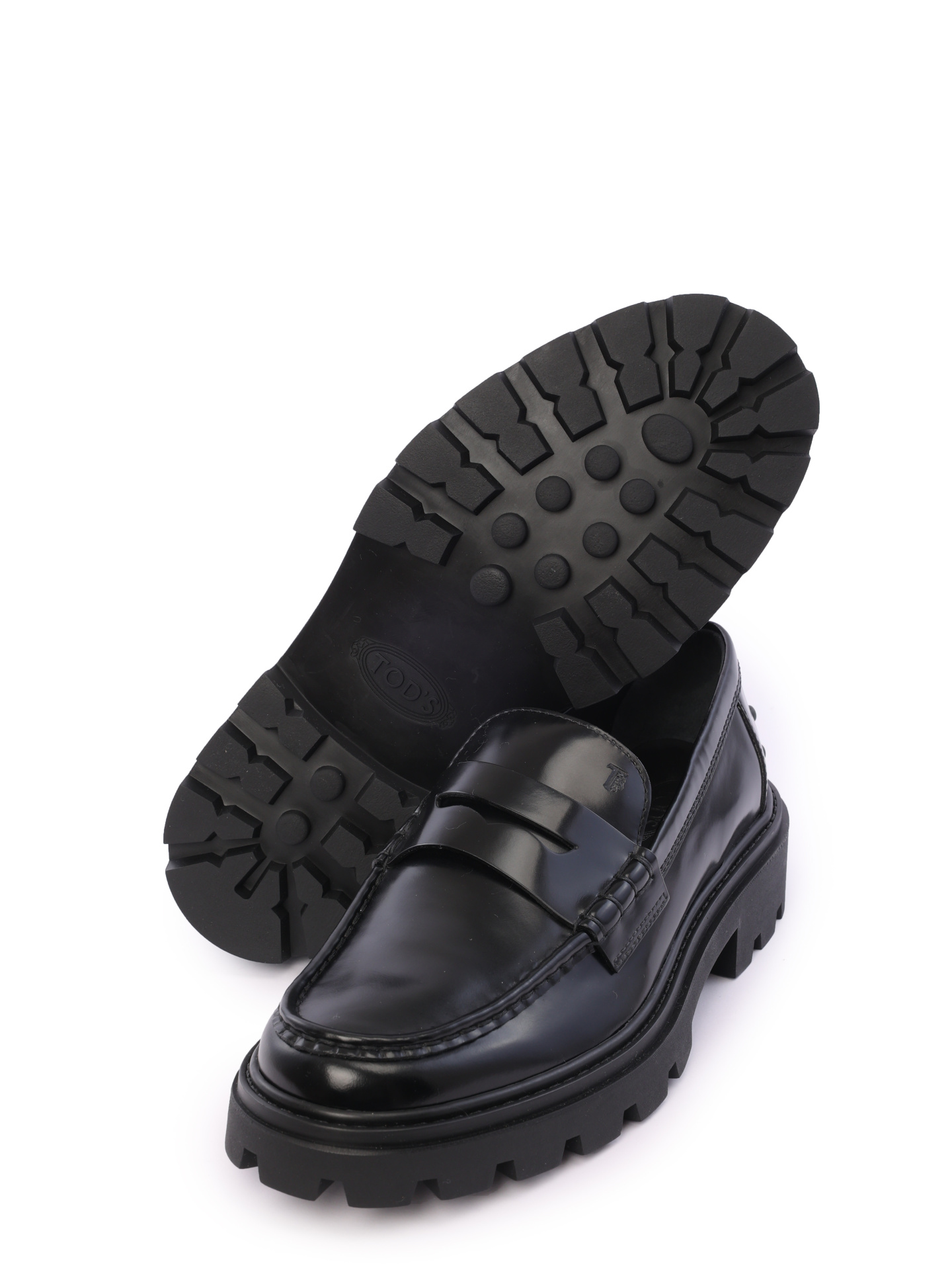 Лоферы XXW08J0GF60SHA B999 черные из натуральной кожи — купить в интернет-магазине Verdistore