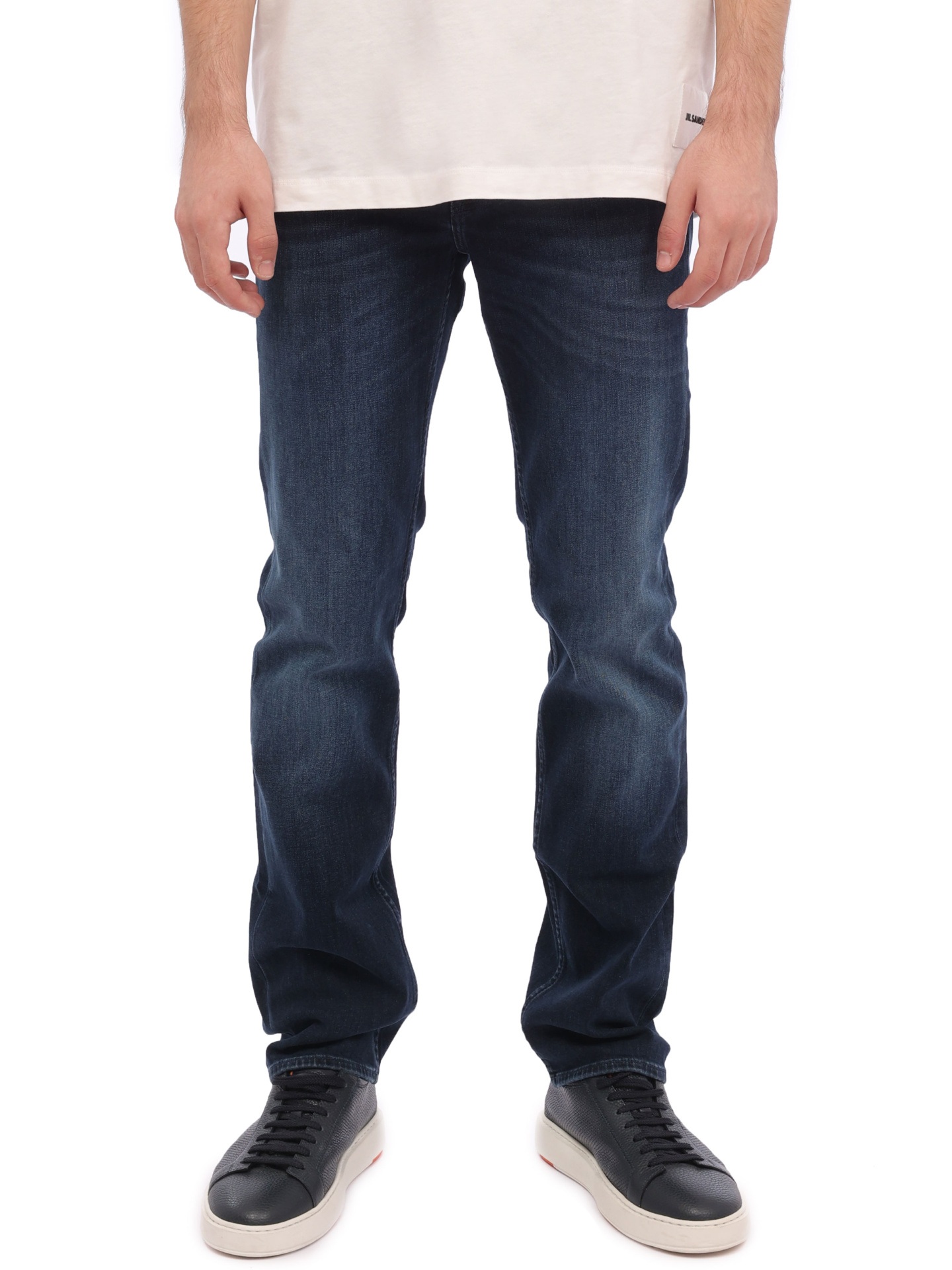 Джинсы 7 For All Mankind JSMNR750PC темно-синие мужские с потертостями  — купить в интернет-магазине Verdistore