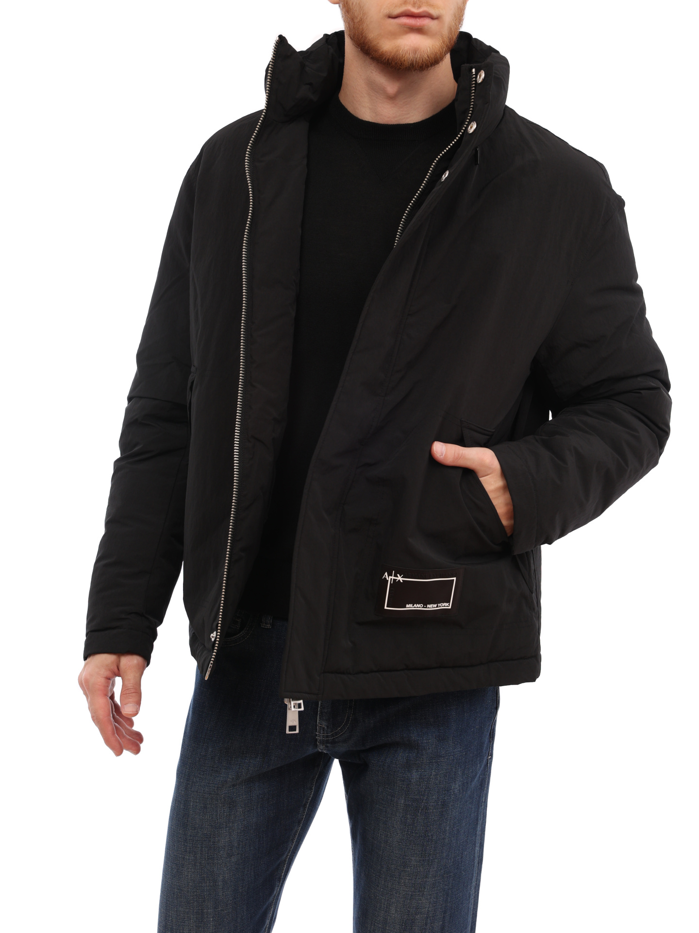 Пуховик Armani Exchange 6LZB32 ZNUKZ 1200 черный мужской с воротом-стойкой — купить в интернет-магазине Verdistore