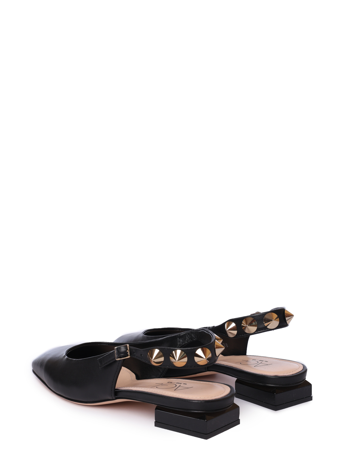 Балетки AGL D557007PCSOFTY 0000 черные женские с шипами — купить в интернет-магазине Verdistore