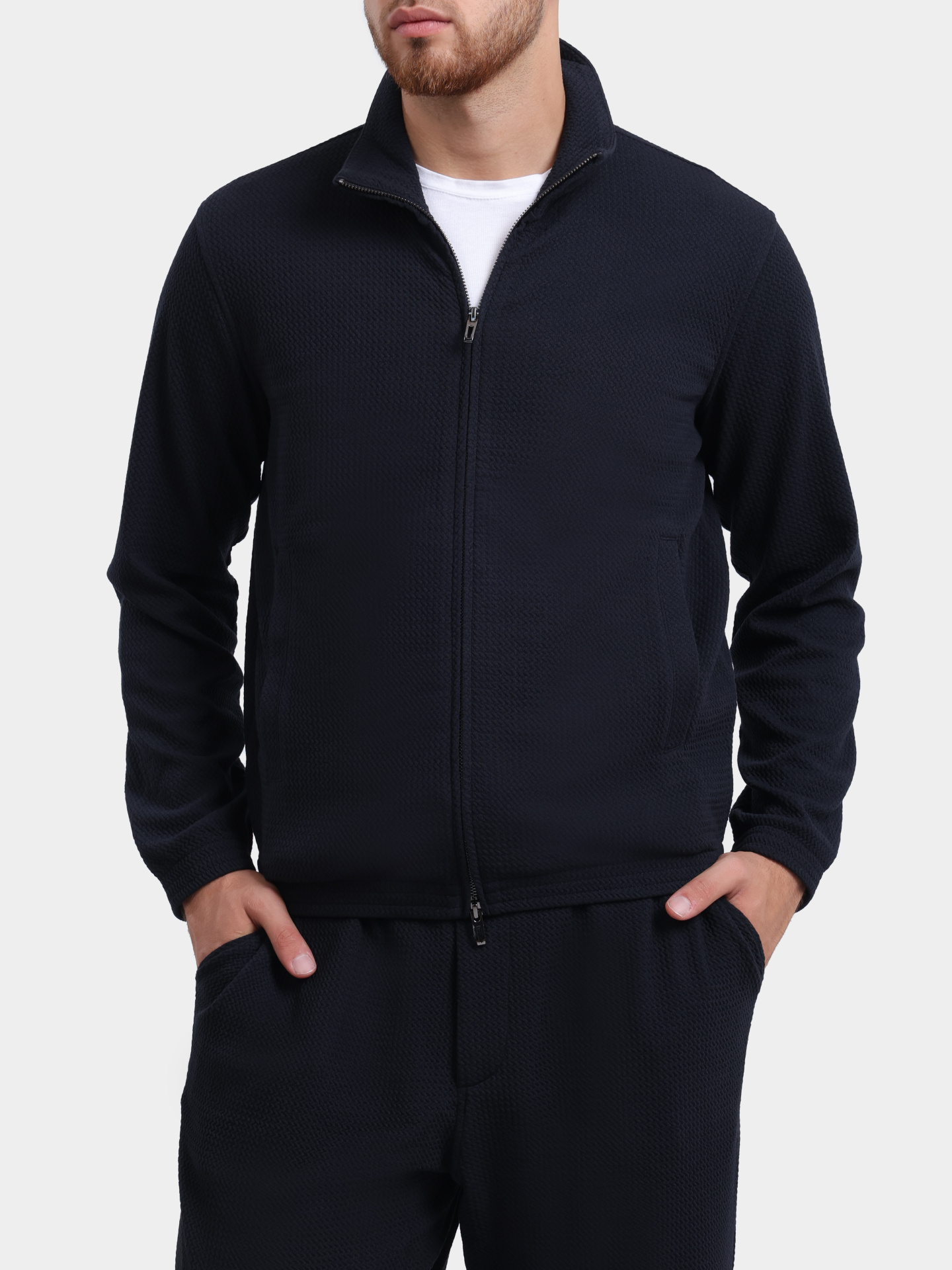 Мастерка Emporio Armani EM005042 AF23623 UB118 фактурная мужская — купить в интернет-магазине Verdistore