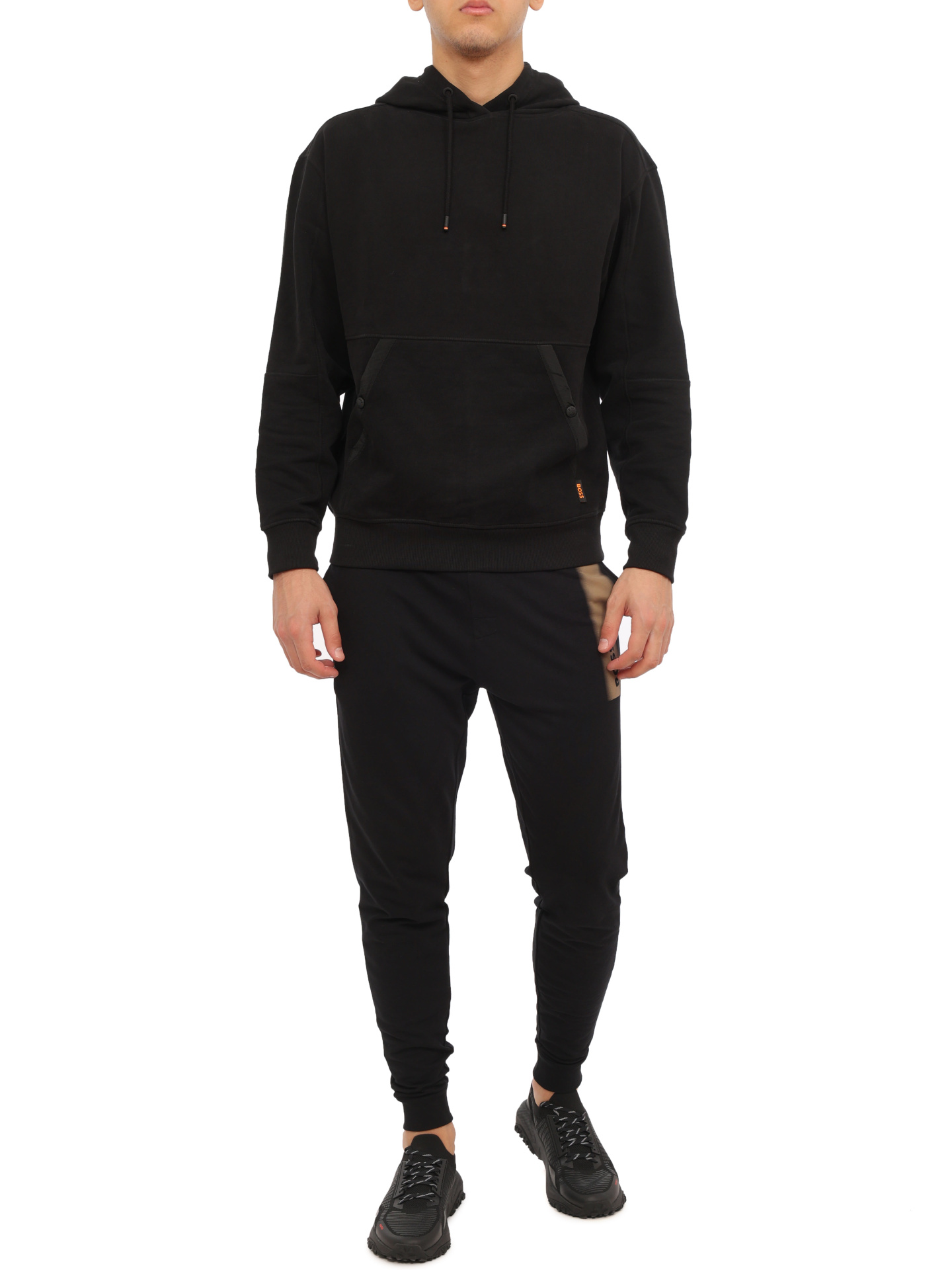 Брюки спортивные Boss 50503078 001 черные мужские с логотипом — купить в интернет-магазине Verdistore