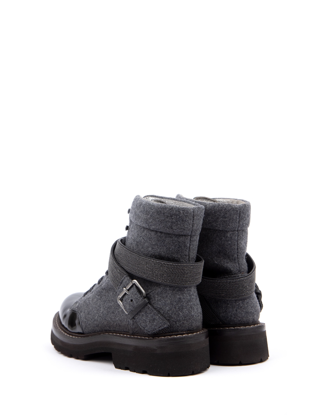 Ботинки Brunello Cucinelli XMZ67G1004 серые женские из текстиля — купить в интернет-магазине Verdistore