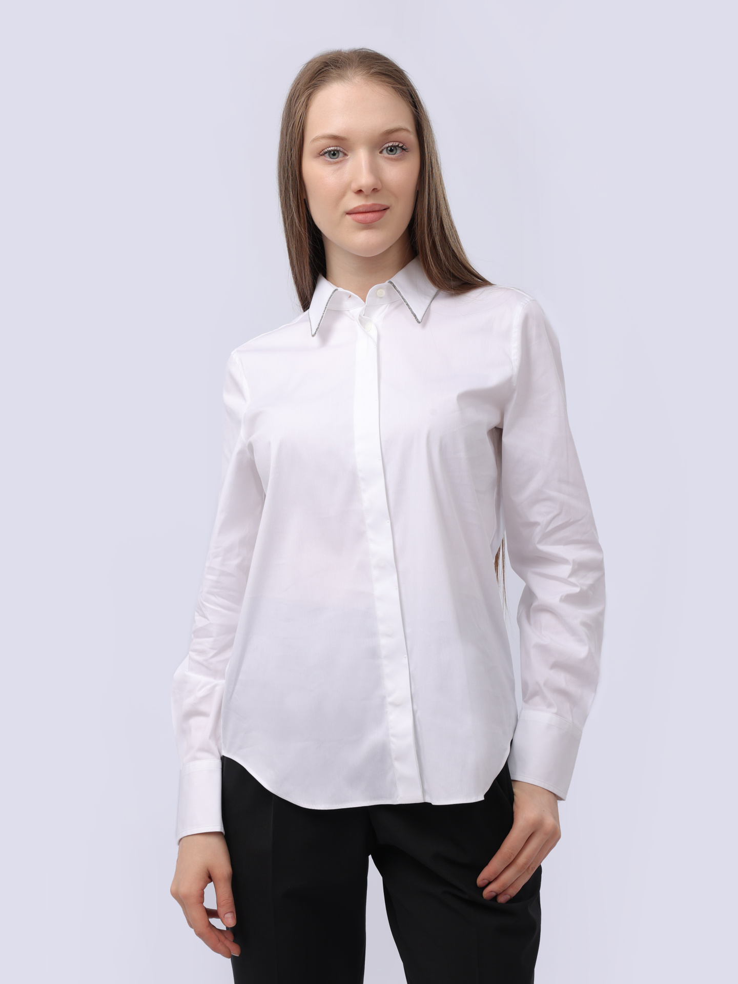 Рубашка Brunello Cucinelli M0091B1367 C159 белая женская — купить в интернет-магазине Verdistore
