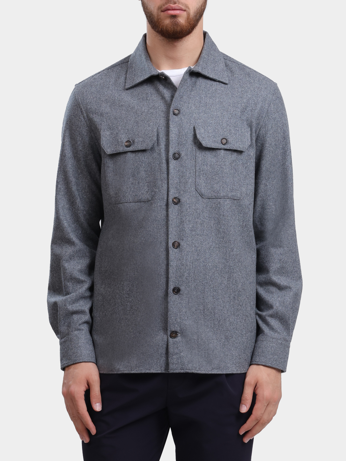 Рубашка Brunello Cucinelli M038P0720 C003 шерстяная мужская — купить в интернет-магазине Verdistore
