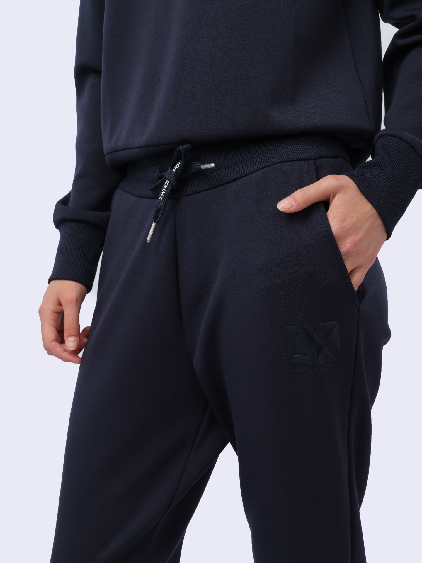 Брюки спортивные Armani Exchange 3DYP79 YJEPZ 1593 синие женские — купить в интернет-магазине Verdistore