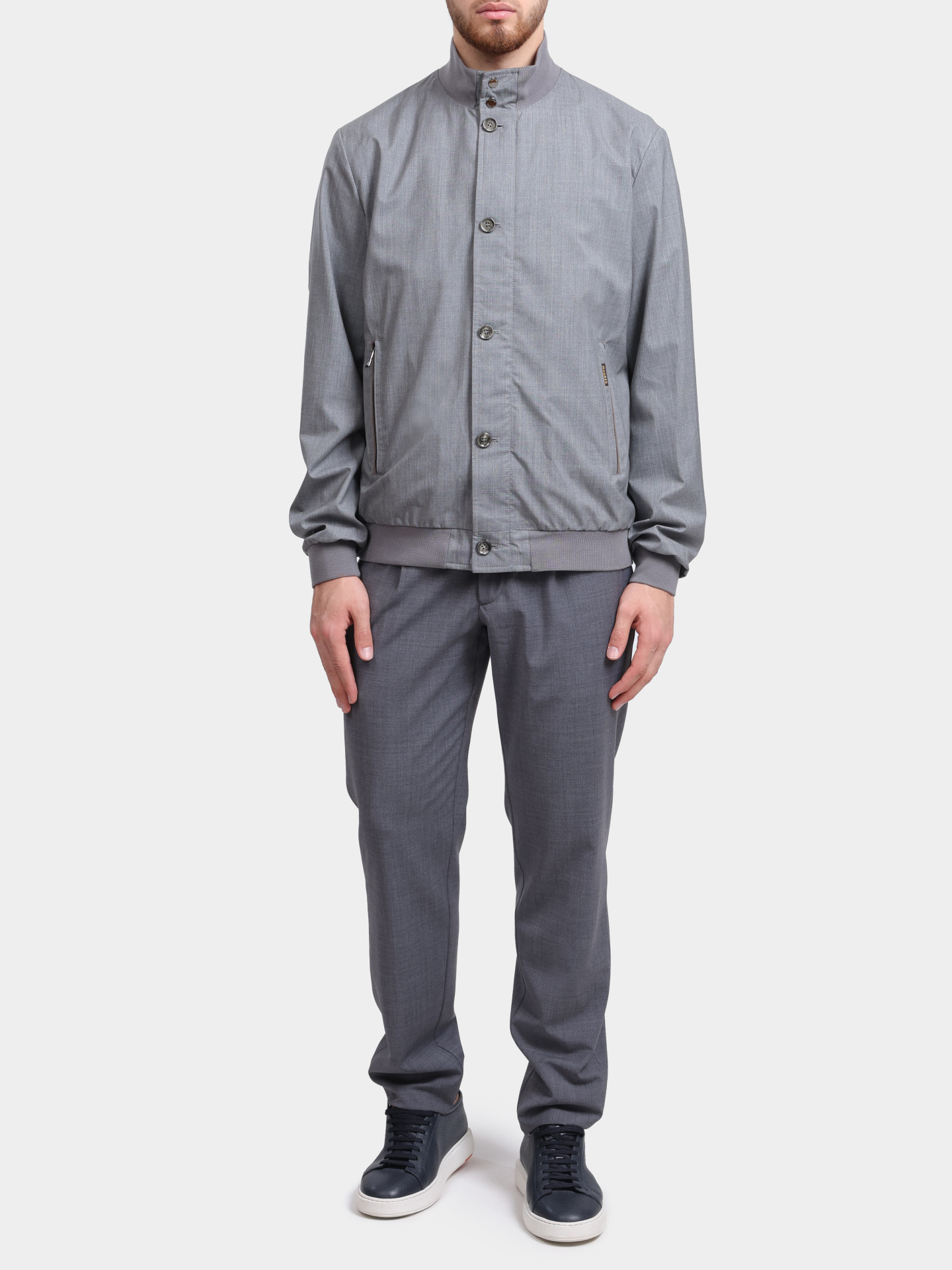 Бомбер MooRER SIRONI - L5 U0020 светло-серый мужской — купить в интернет-магазине Verdistore