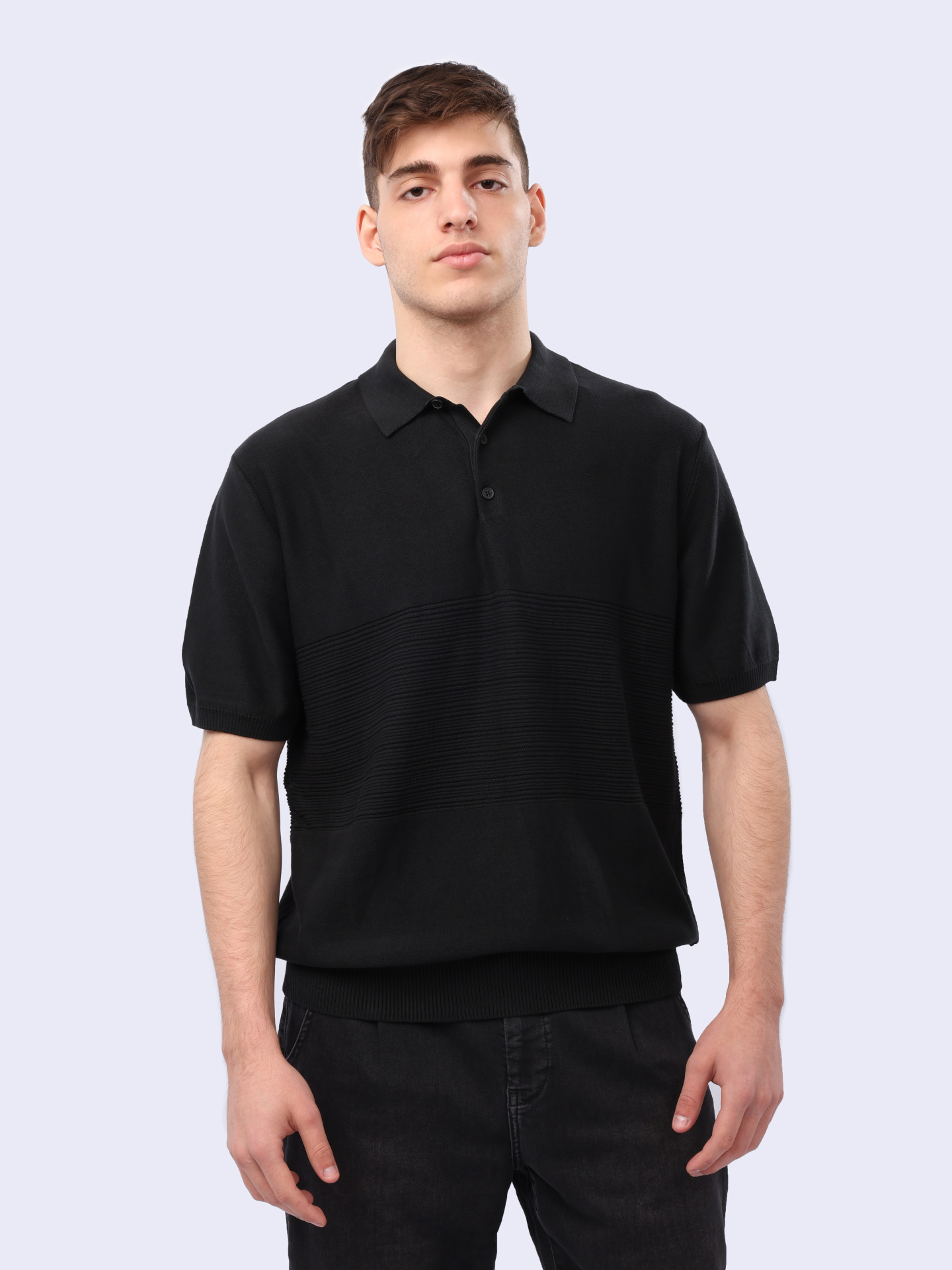 Поло Armani Exchange 6DZF6A ZMQ7Z 1200 черное мужское из хлопка — купить в интернет-магазине Verdistore