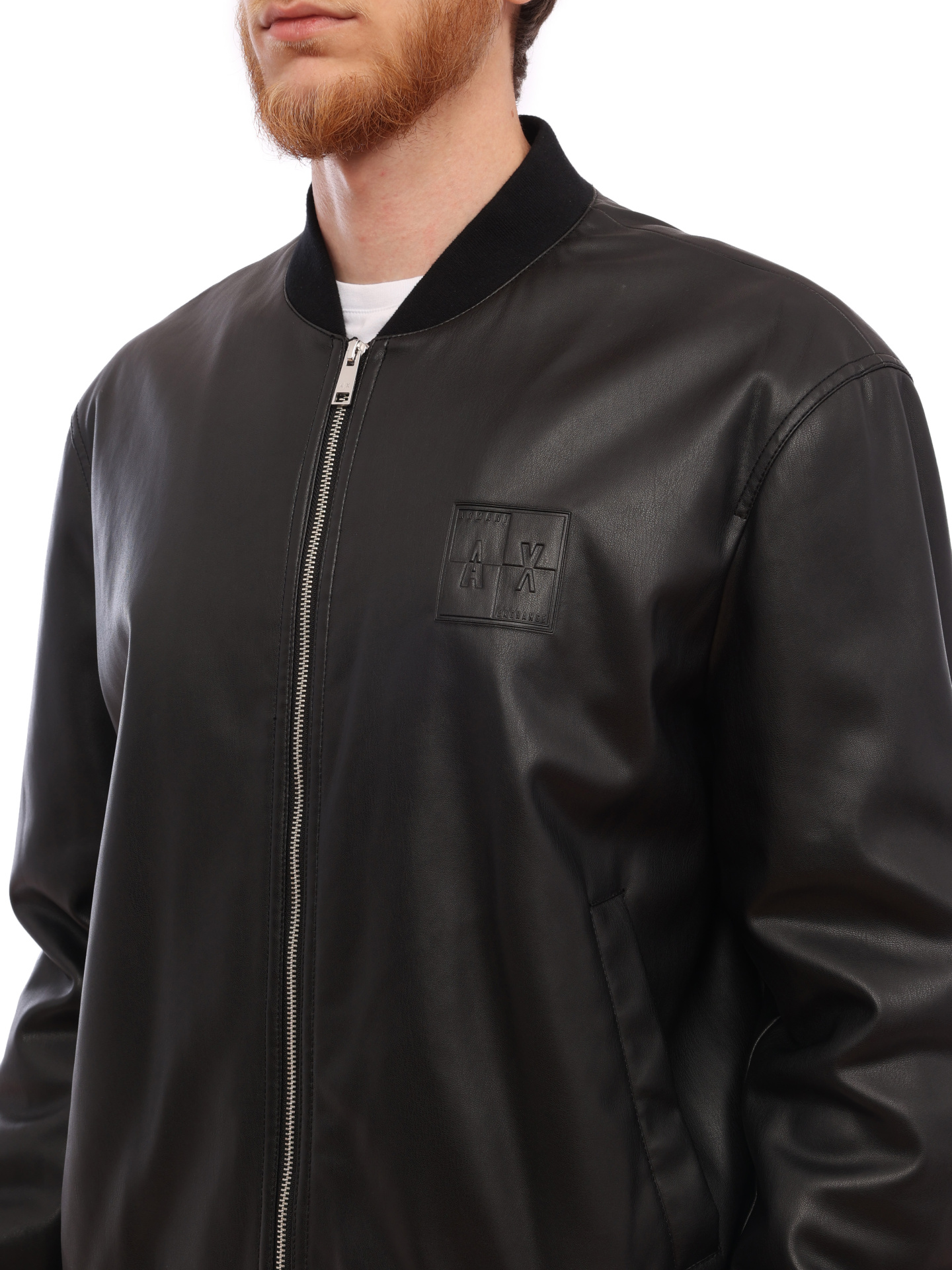 Куртка Armani Exchange 6HZB36 ZNHWZ 1200 черная мужская из искусственной кожи — купить в интернет-магазине Verdistore