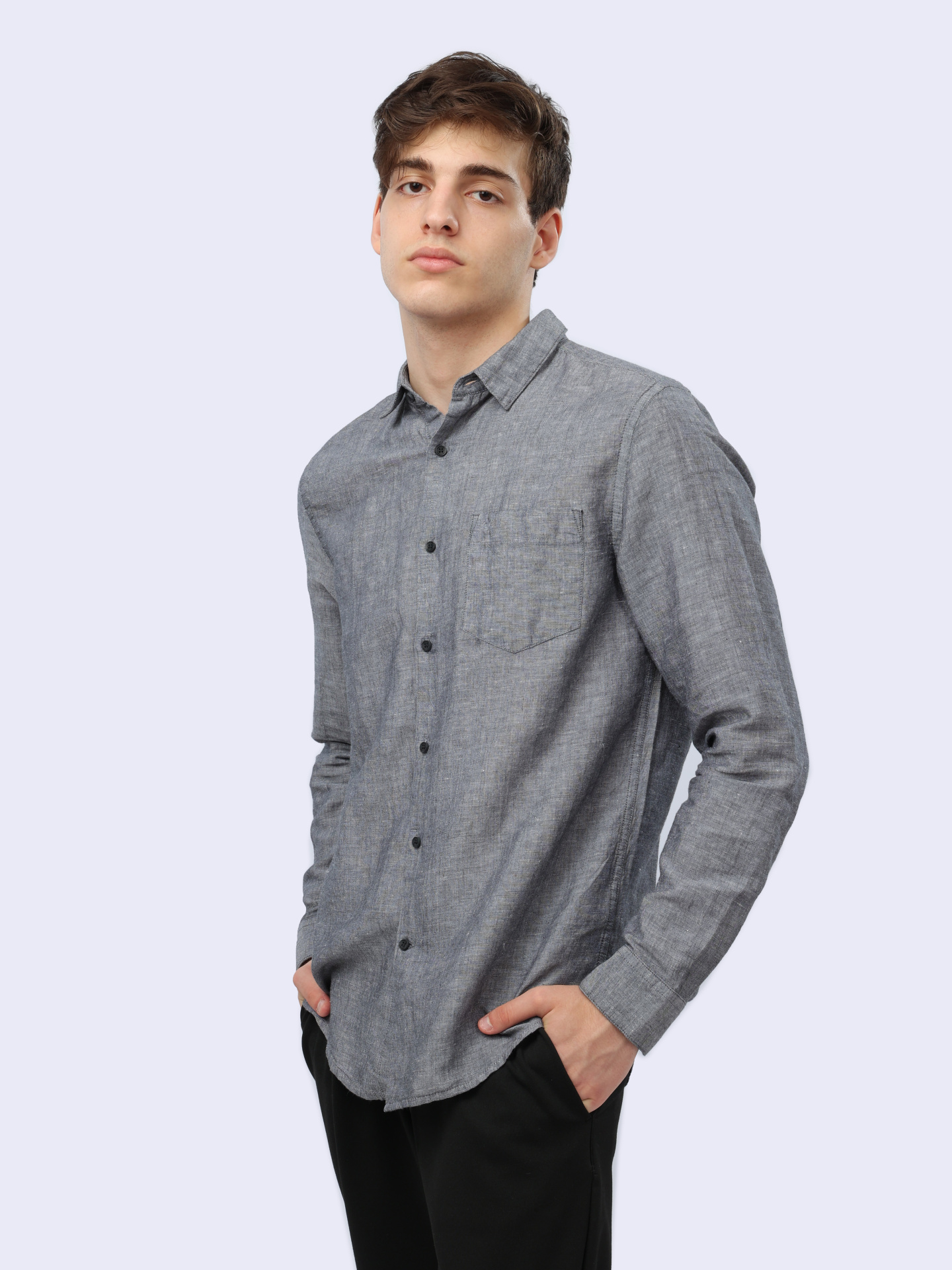 Рубашка Calvin Klein K10K108664 серая мужская — купить в интернет-магазине Verdistore