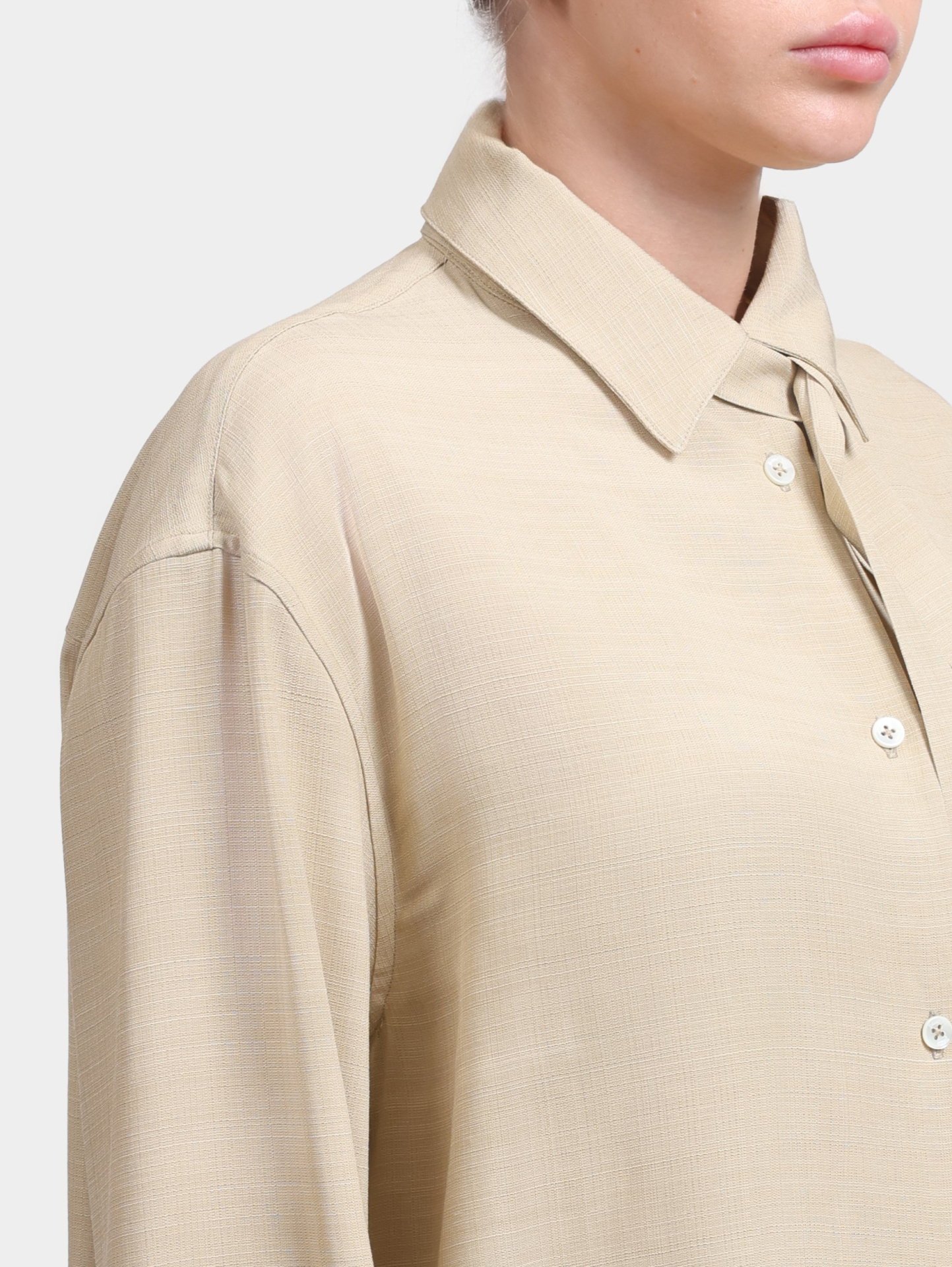 Блуза Herno CM000039D 12876 2000 бежевая женская свободного кроя — купить в интернет-магазине Verdistore
