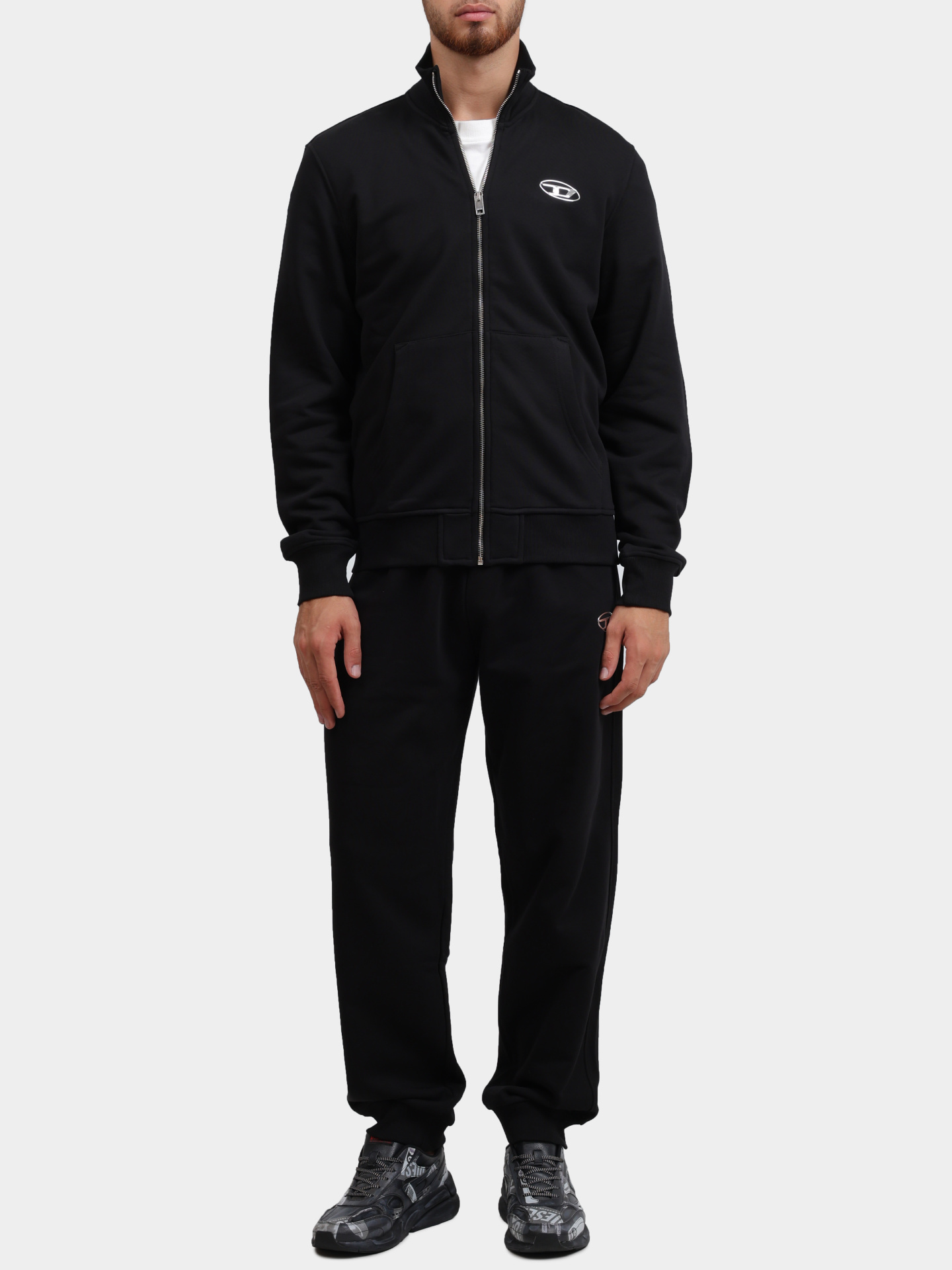 Мастерка Diesel A114390BMBJ9XX хлопковая мужская с логотипом  — купить в интернет-магазине Verdistore