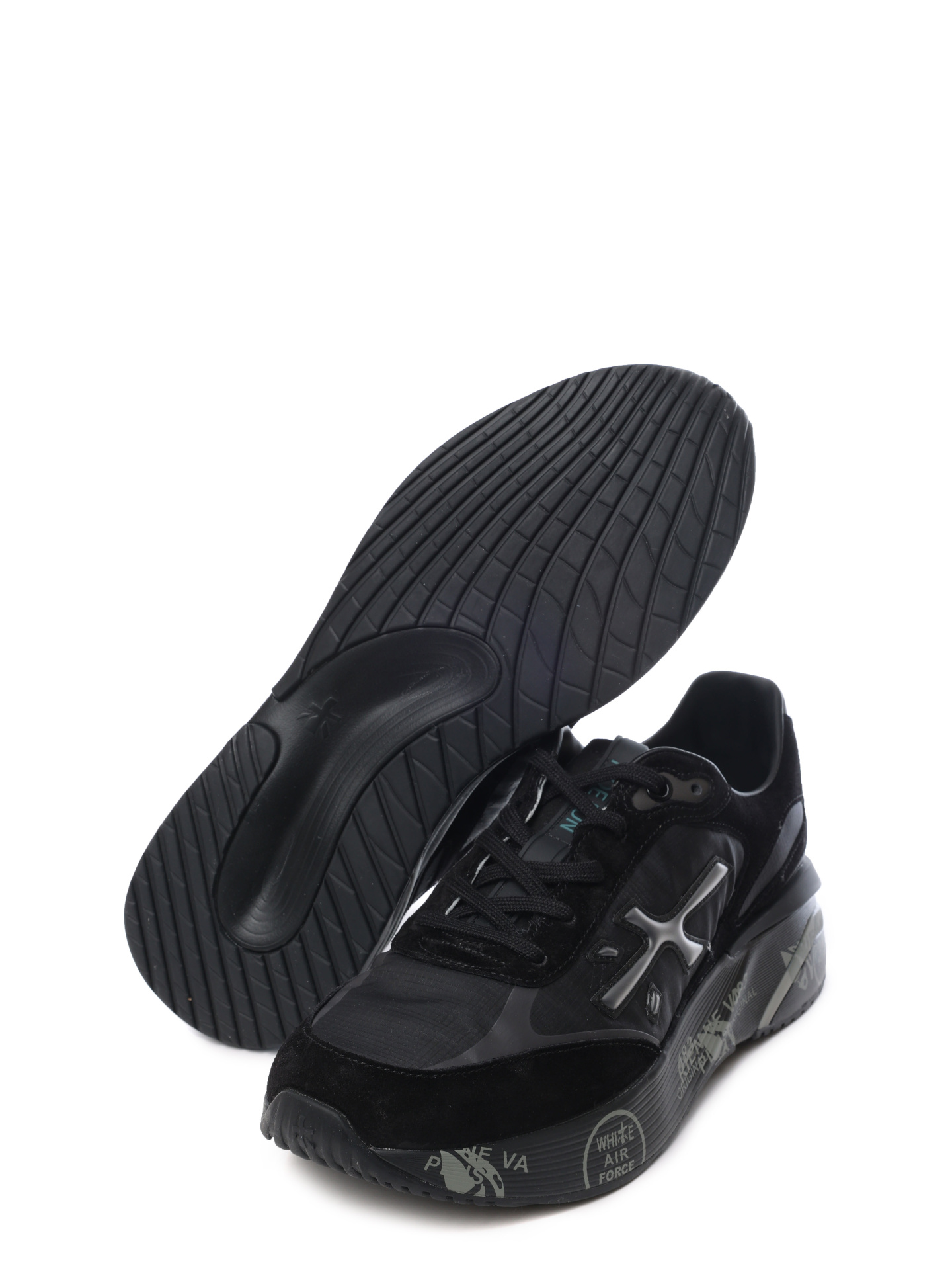 Кроссовки черные комбинированные с приподнятым носком — купить в интернет-магазине Verdistore