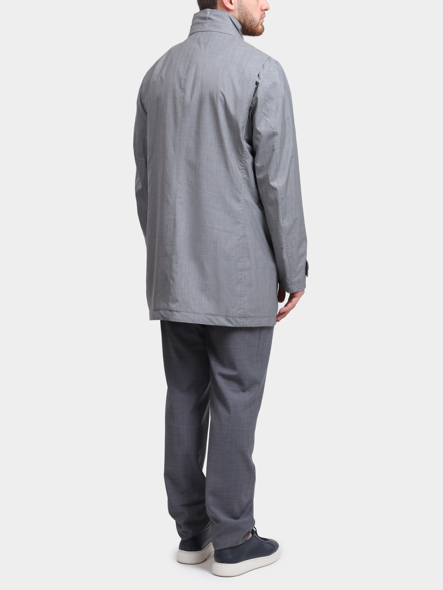 Тренч MooRER DUCA - L5 светло-серый мужской  — купить в интернет-магазине Verdistore