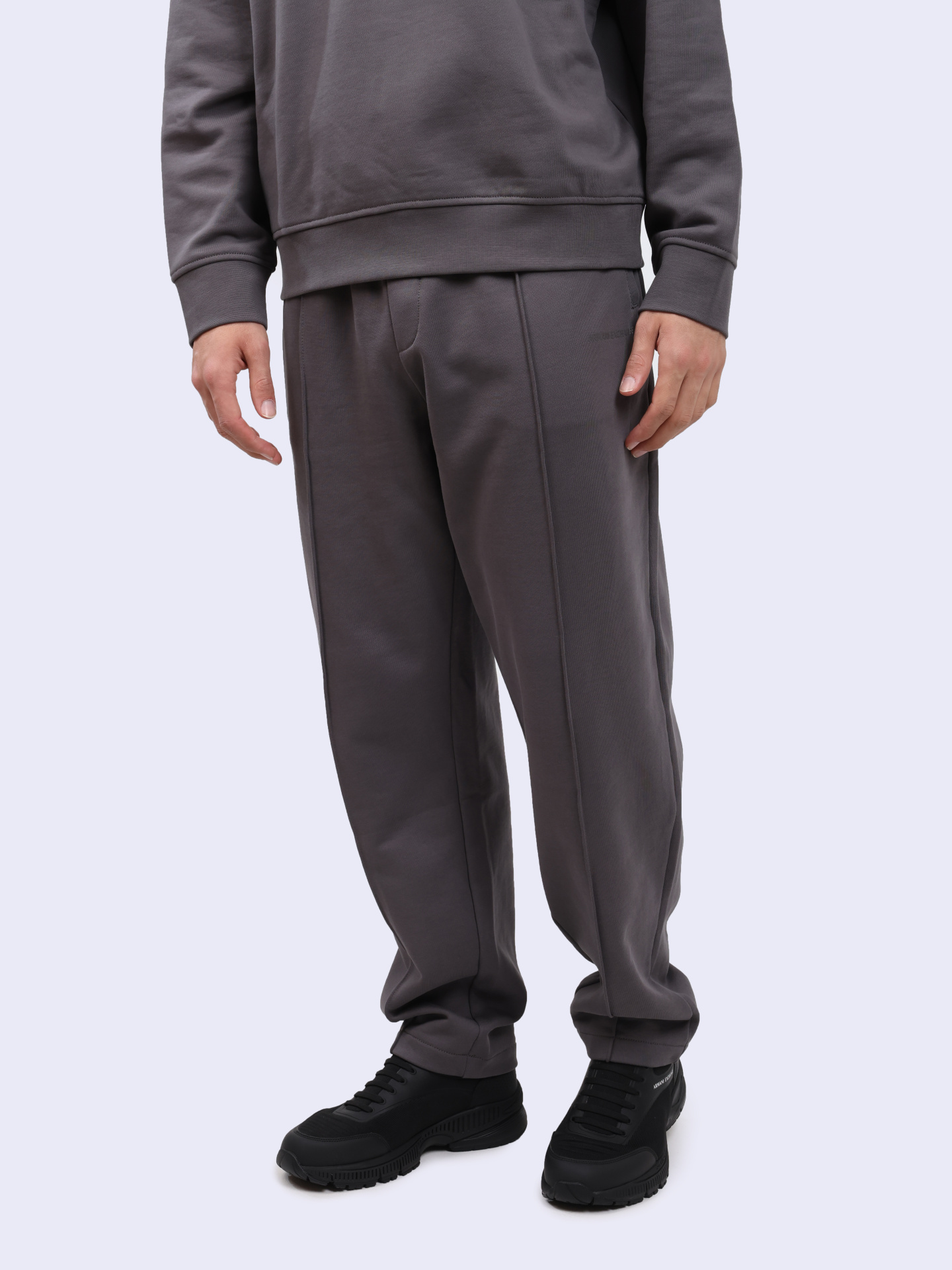 Брюки спортивные Armani Exchange 6DZPLJ ZJ4XZ 19AA серые мужские со стрелками — купить в интернет-магазине Verdistore