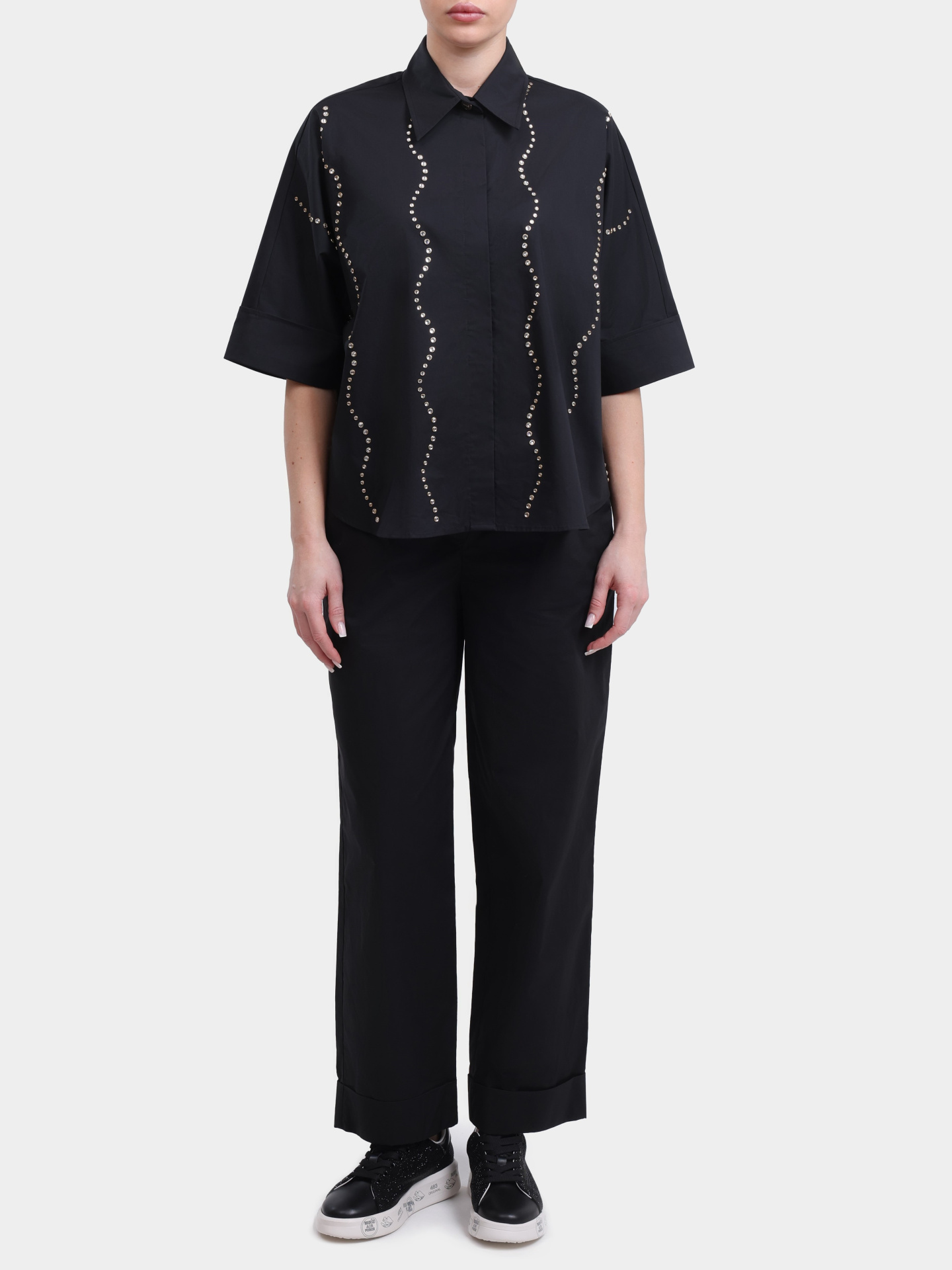Блузка Liu-Jo BLACK LABEL CA6345 TS246 22222 черная женская укороченная  — купить в интернет-магазине Verdistore