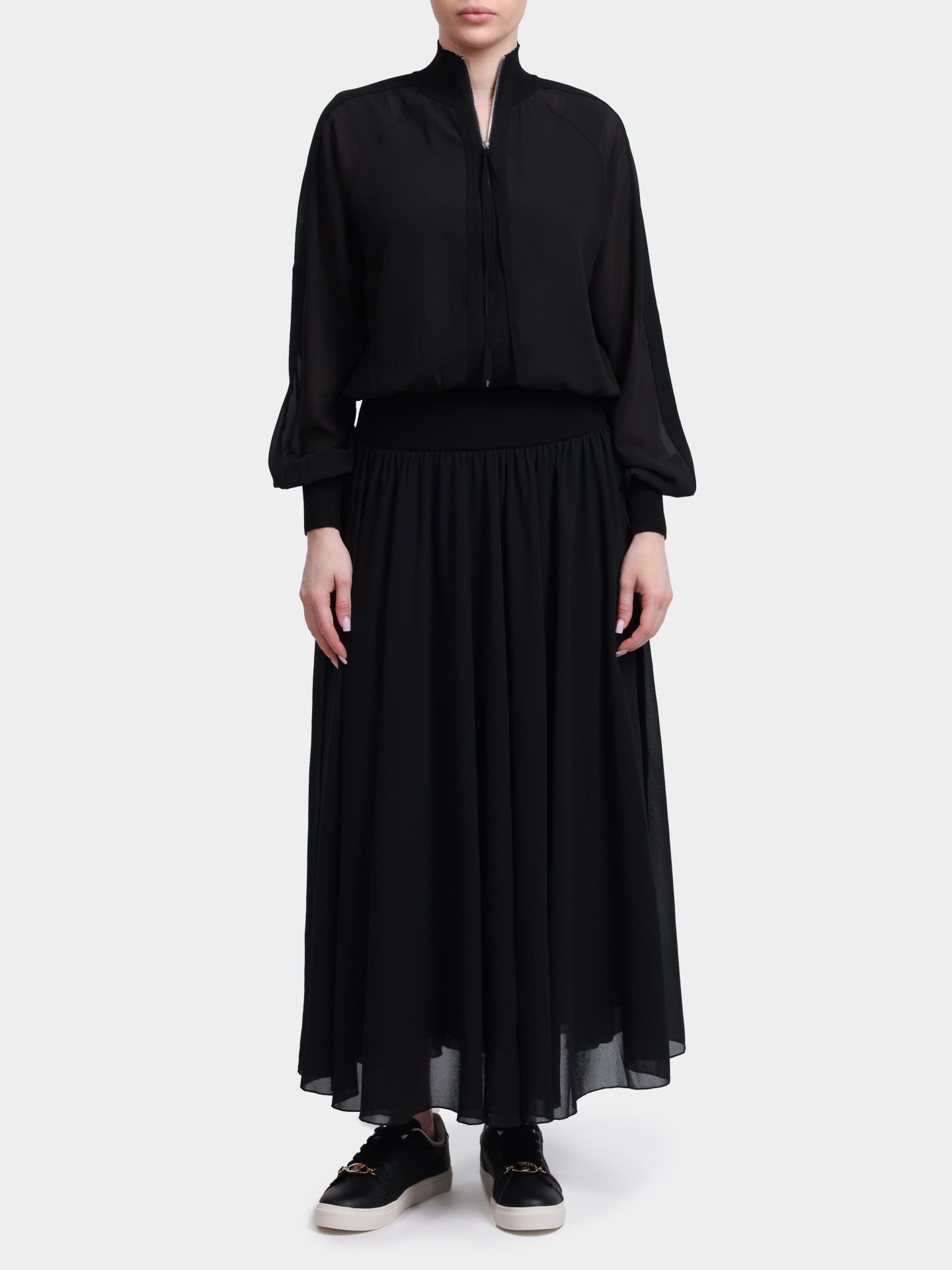 Юбка Marella MLLSTILLA 007 черная женская из легкой струящейся ткани — купить в интернет-магазине Verdistore