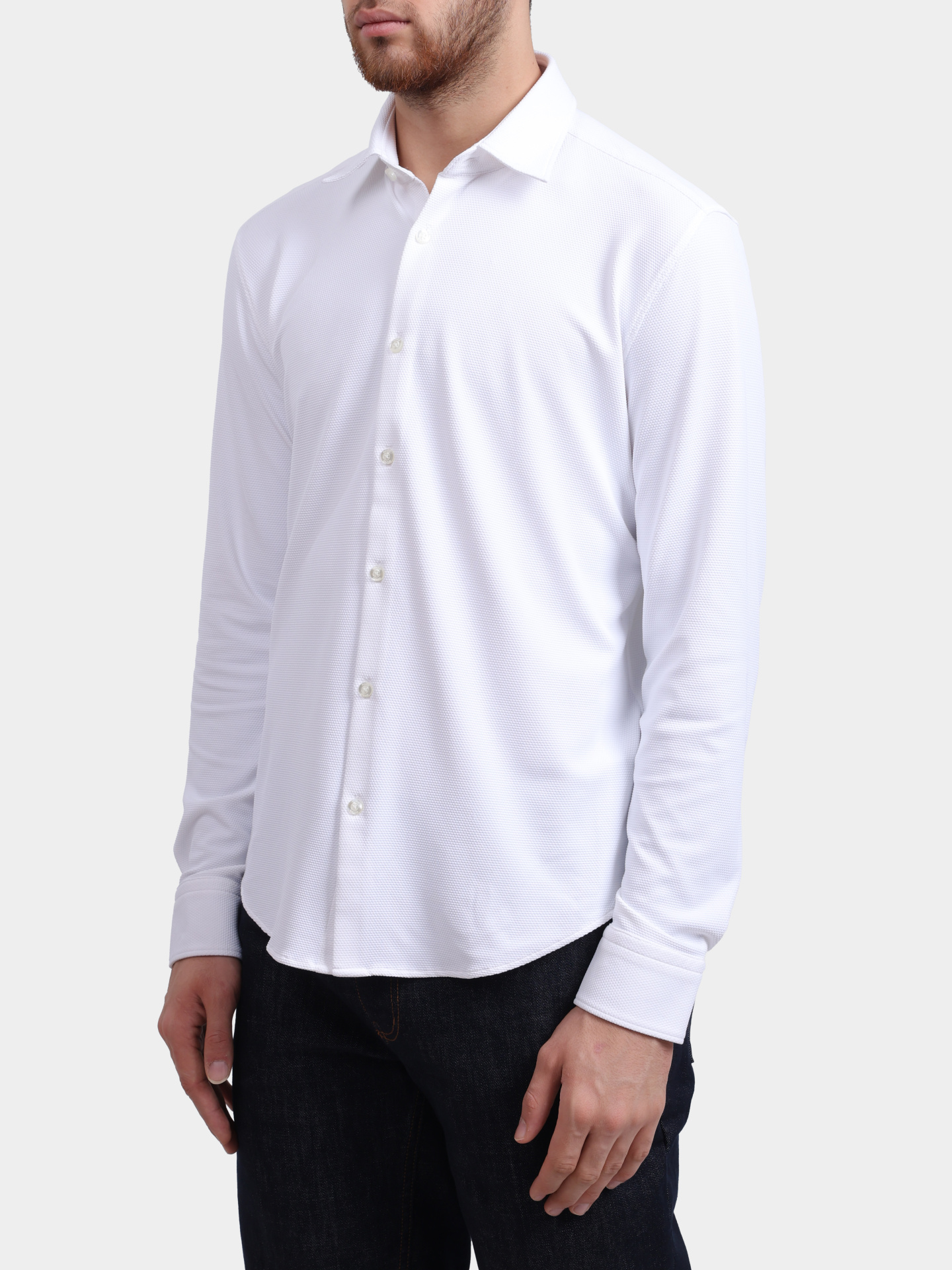 Рубашка Hugo Ermo 10273600 01 белая мужская с текстурой — купить в интернет-магазине Verdistore