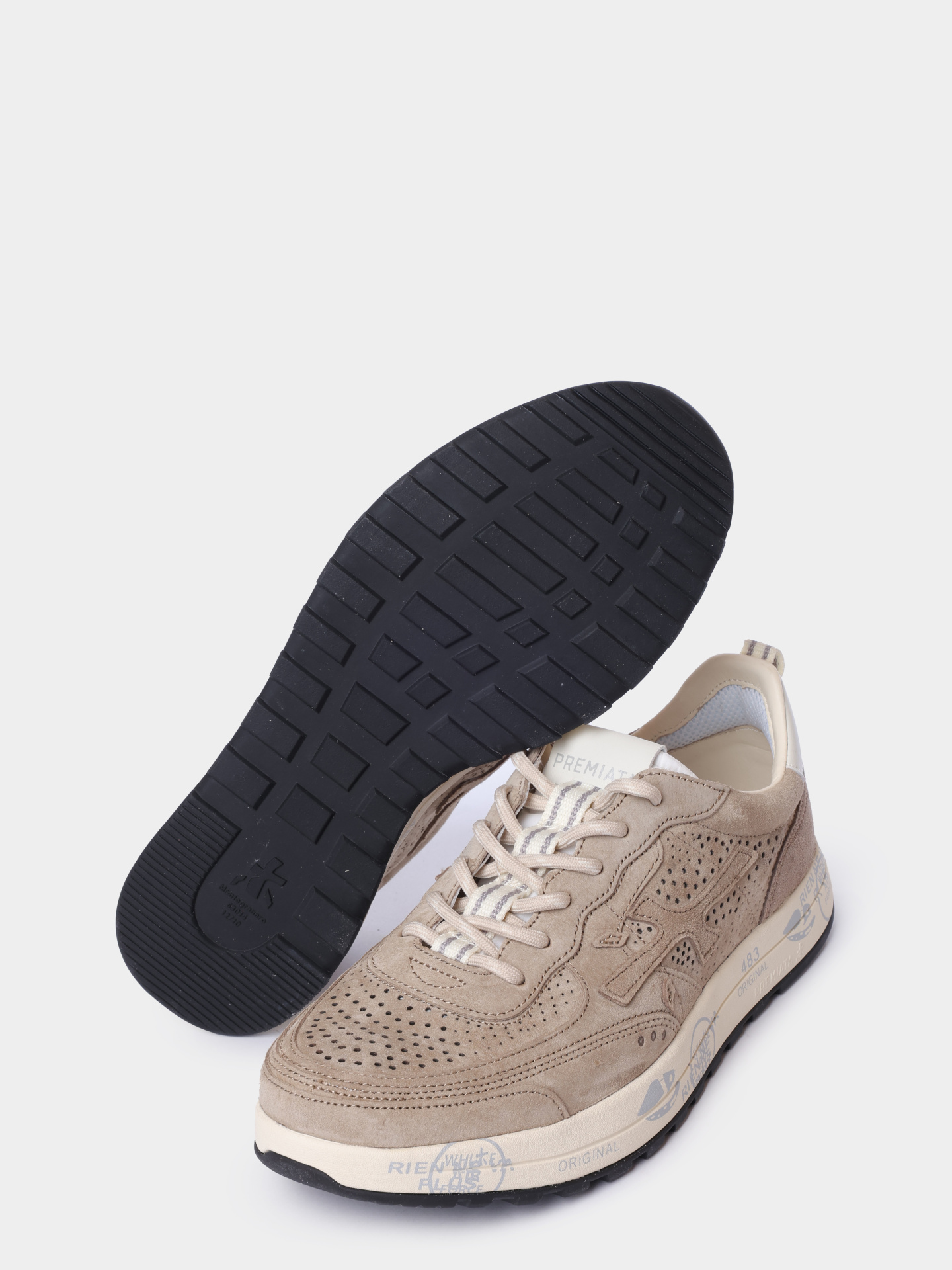 Кроссовки Premiata Sport NOUS VAR 8288 бежевые мужские комбинрованные с перфорацией  — купить в интернет-магазине Verdistore