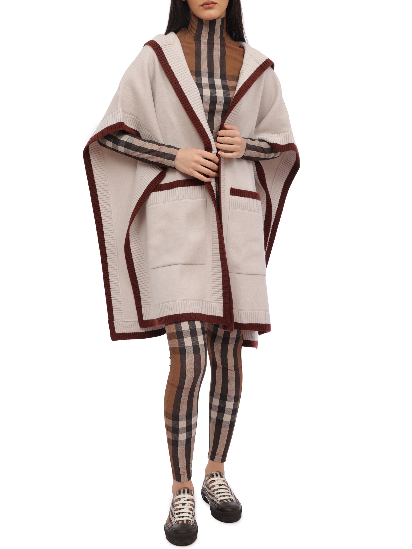 Пончо Burberry 8056011 A2152 шерстяное женское — купить в интернет-магазине Verdistore