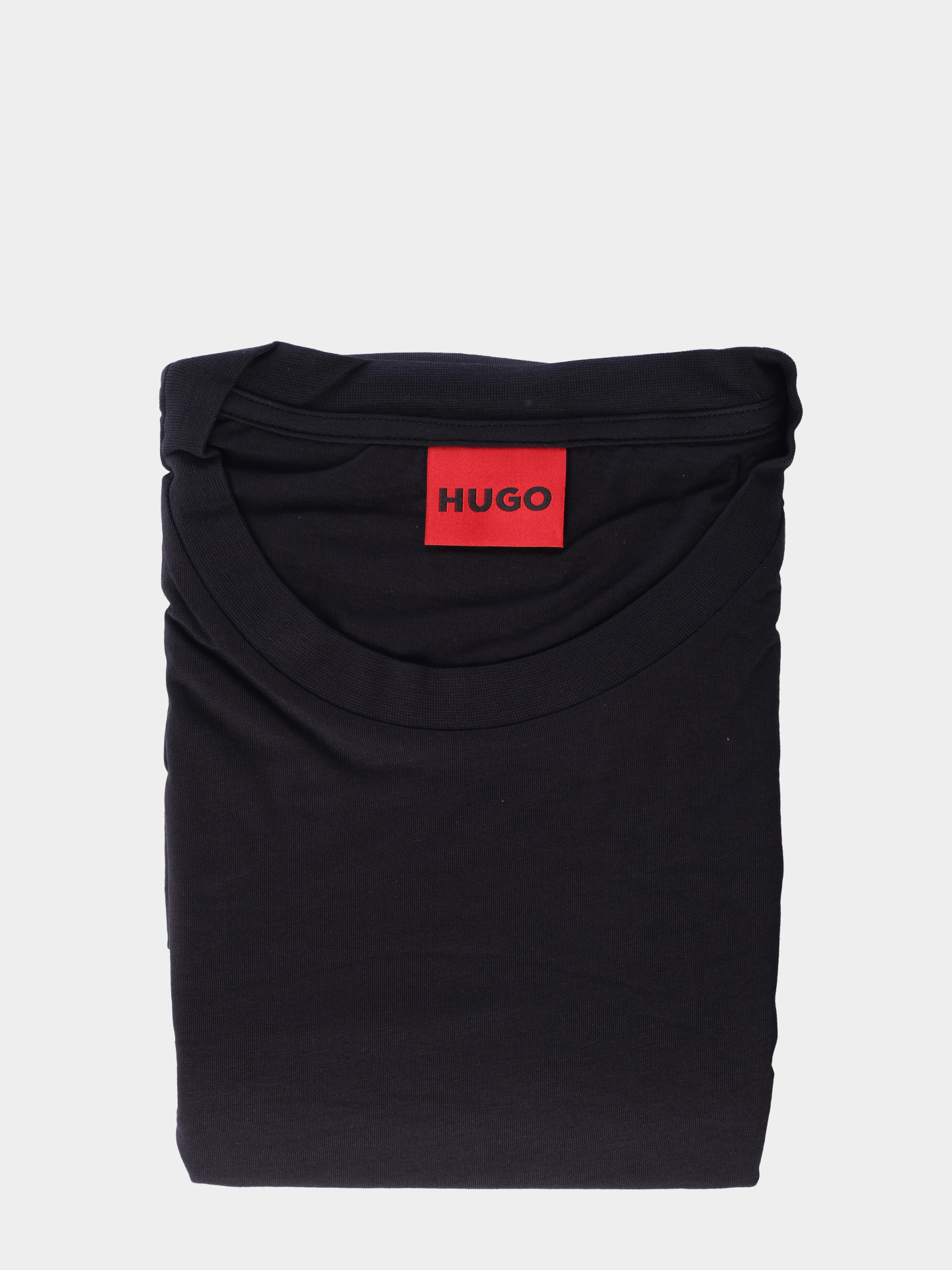 Комплект футболок 2 пары HUGO RED Dugopak 10266462 01 50548566 001 черные мужские с патчем-логотипом — купить в интернет-магазине Verdistore