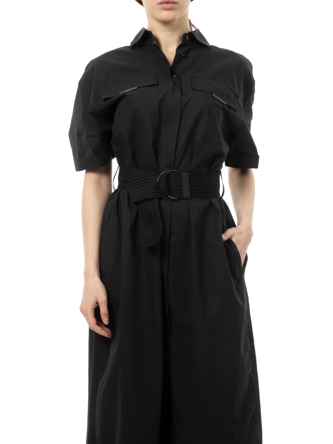 Платье Brunello Cucinelli MH127AFM24 C101 хлопковое женское с поясом — купить в интернет-магазине Verdistore