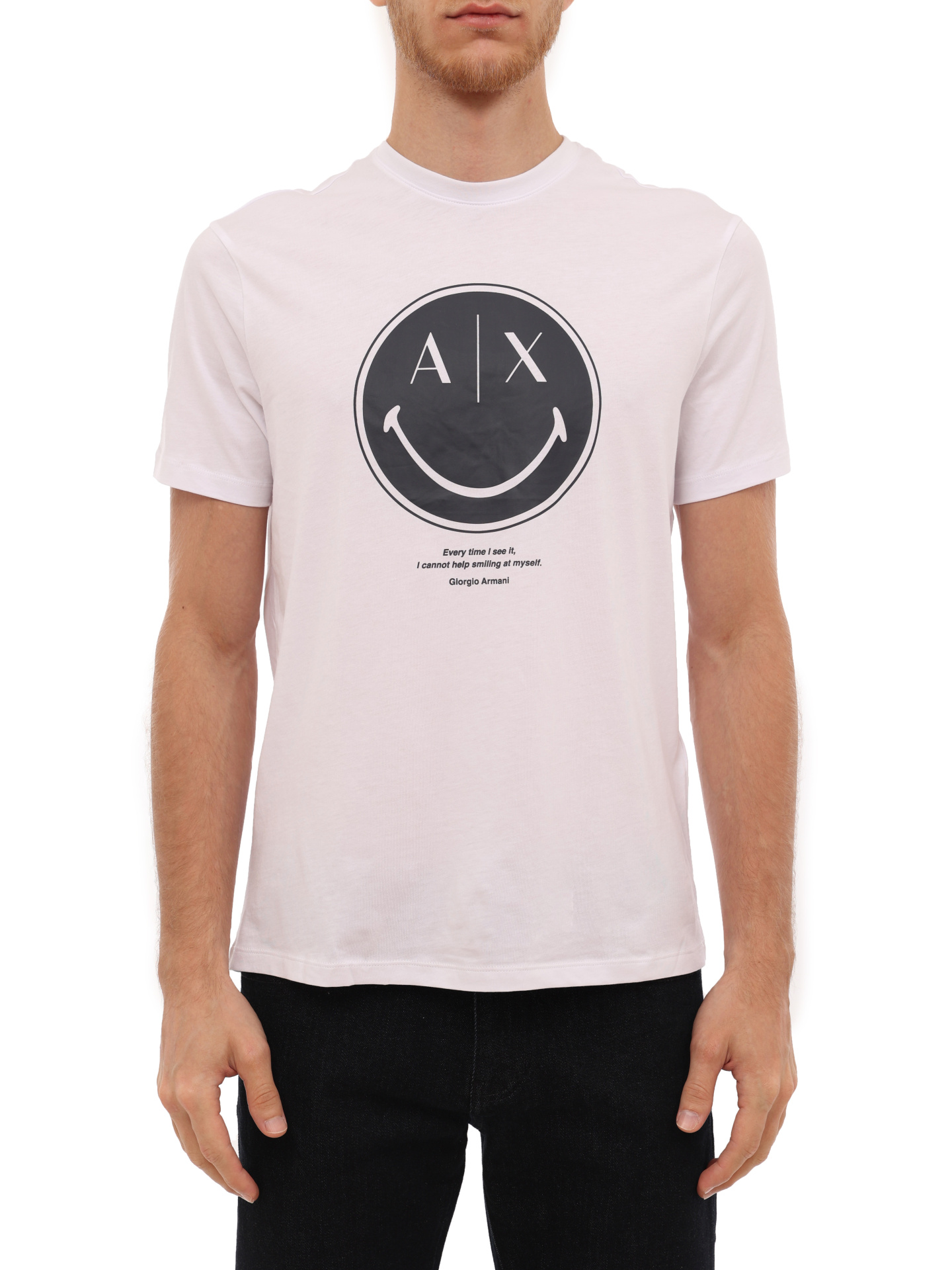 Футболка Armani Exchange 6LZTJS ZJ8EZ 51AD белая мужская с логотипом — купить в интернет-магазине Verdistore
