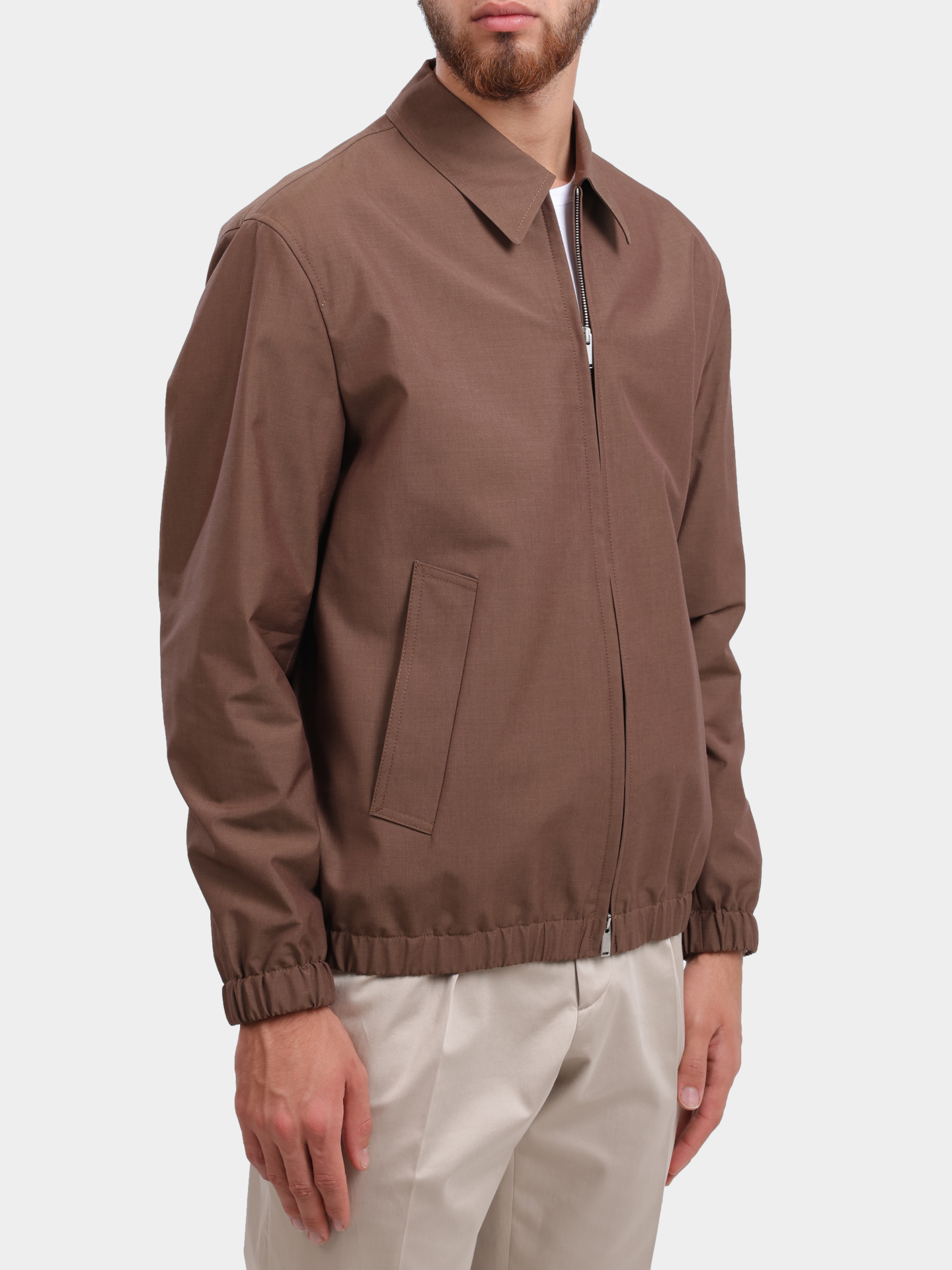 Бомбер NAIMA IF64412 420 коричневый из шерсти и хлопка — купить в интернет-магазине Verdistore