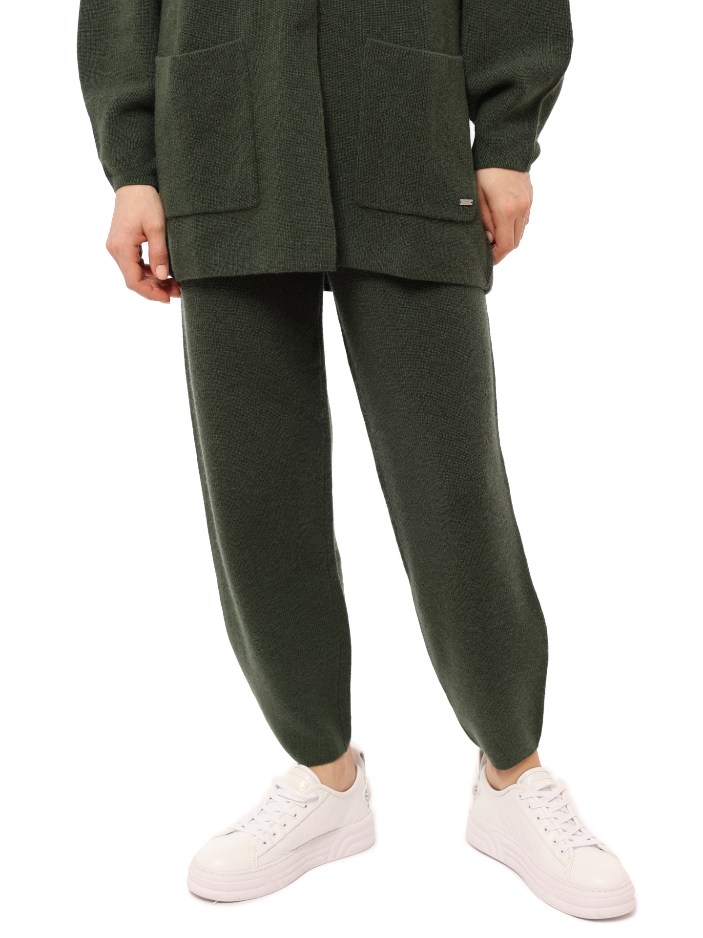 картинка Брюки Armani Exchange 6LYP1Y YMT8Z 1880 хаки женские из шерсти от магазина Verdistore