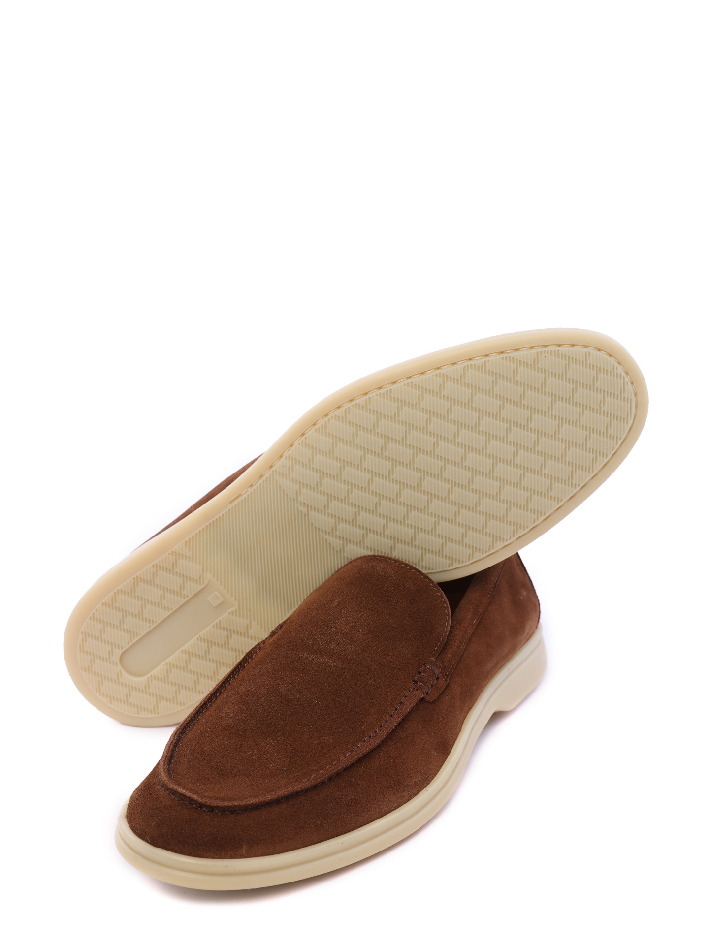 Туфли коричневые замшевые на бежевой подошве — купить в интернет-магазине Verdistore