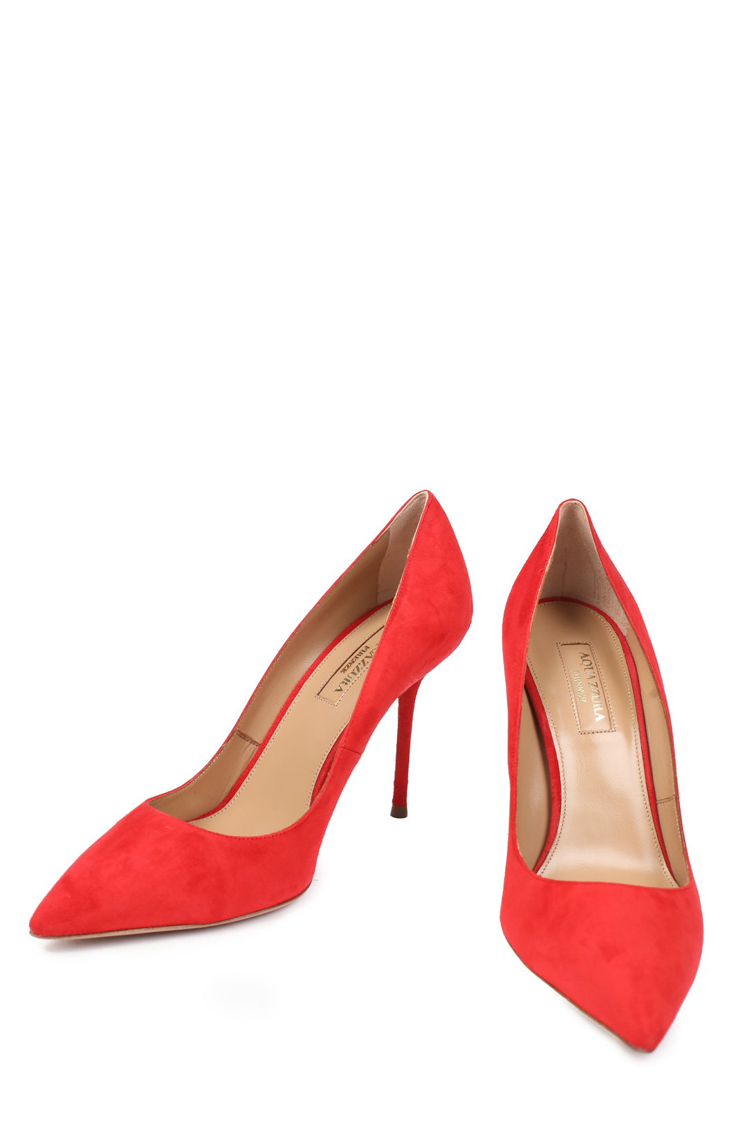 Лодочки Aquazzura PURHIGP0 F00 красные женские замшевые — купить в интернет-магазине Verdistore