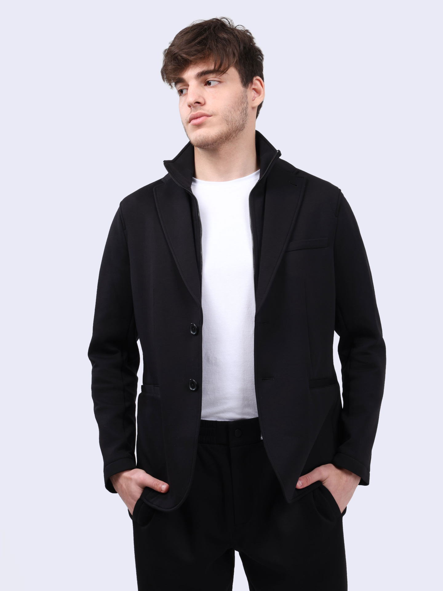 Пиджак Armani Exchange 6DZGHF ZJZGZ 1200 черный мужской со съемной планкой — купить в интернет-магазине Verdistore